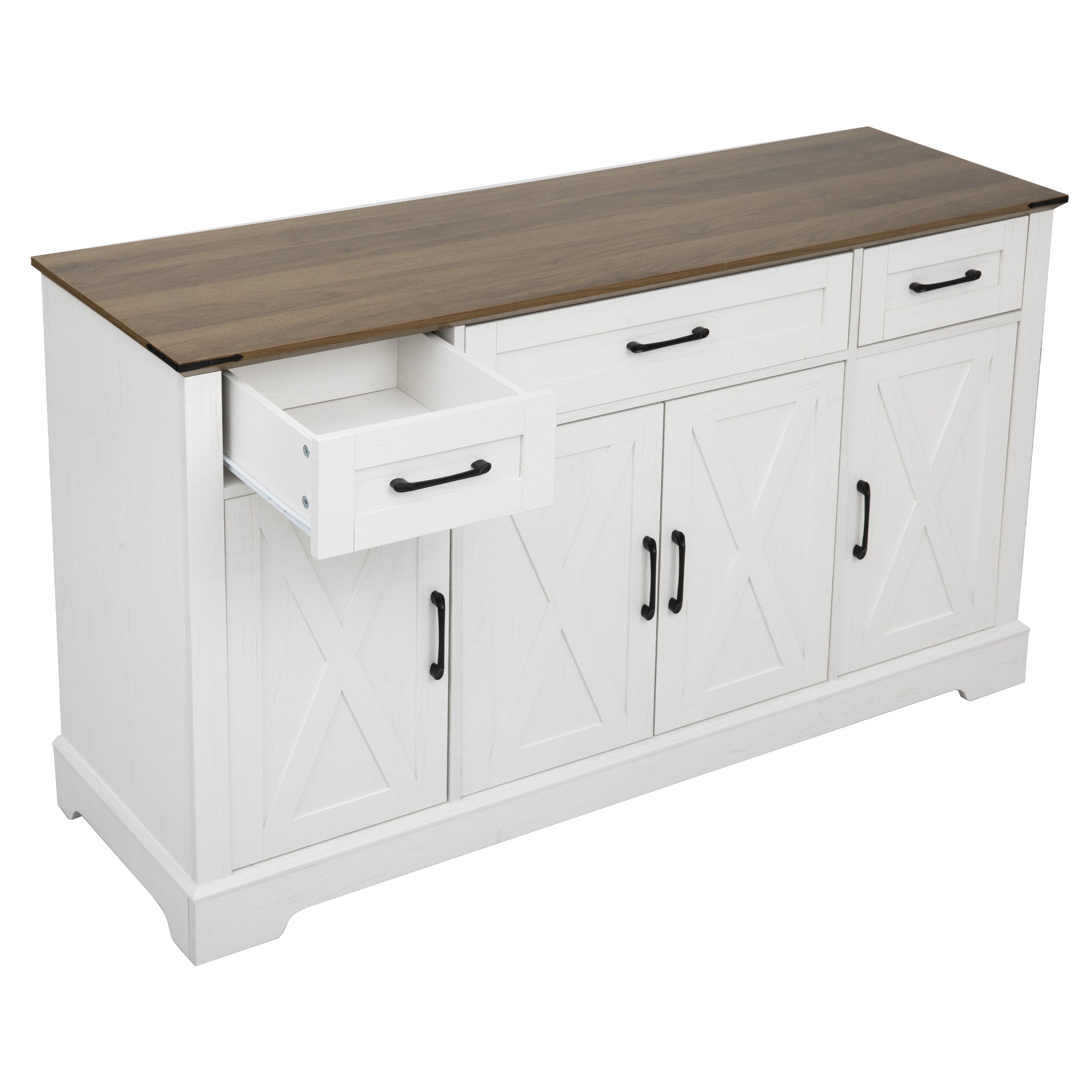 [variant:N853P444963W] 55-Inch Farmhouse Buffet Cabinet with Drawers image 36