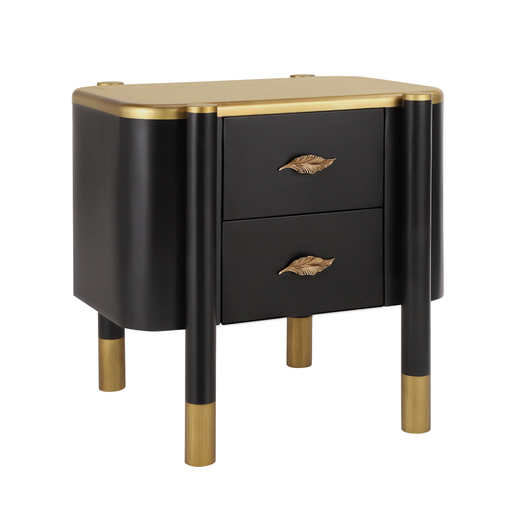 [variant:N856P406687B] Curved 2-Drawer Nightstand with Feather Handles image 9