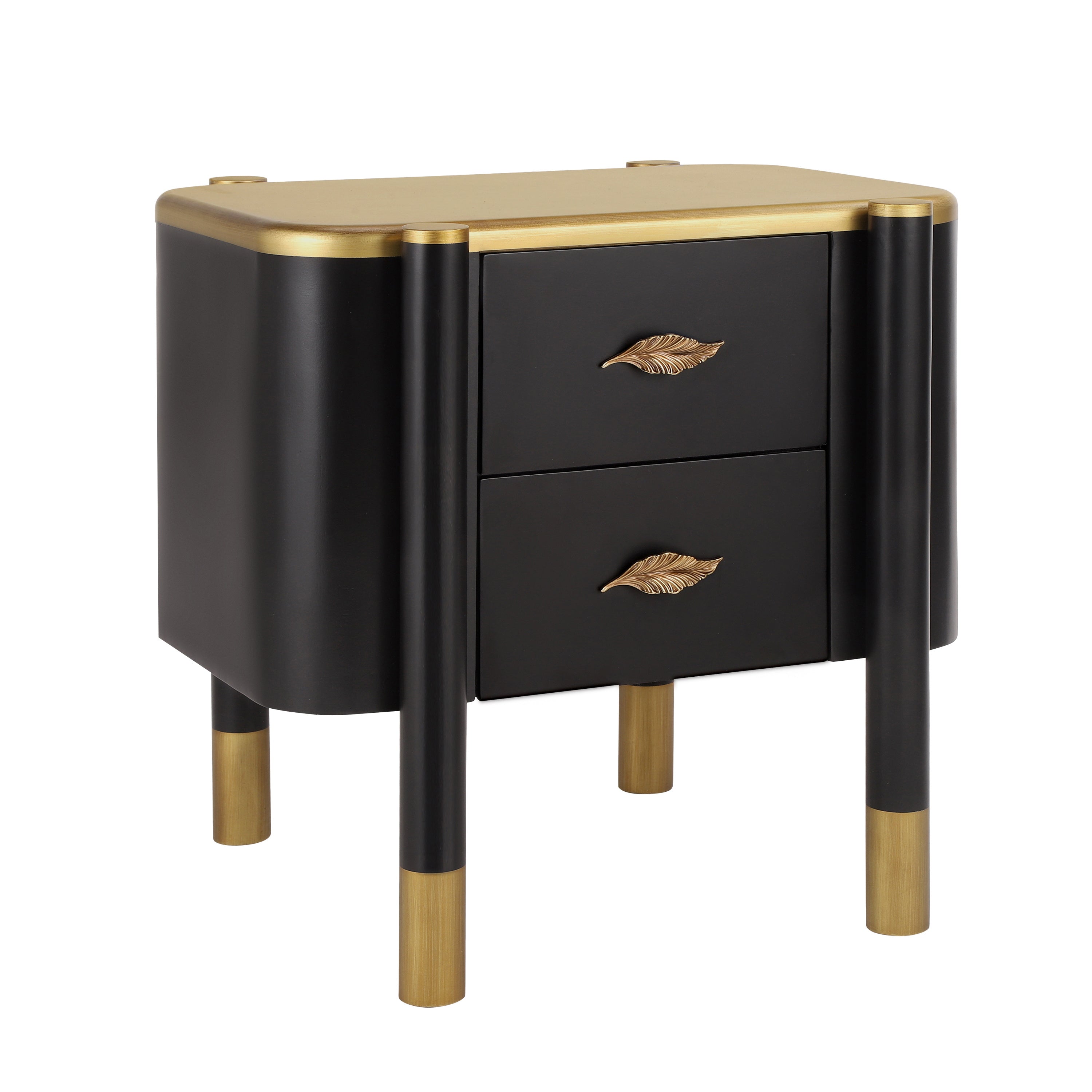 [variant:N856P406687B] Curved 2-Drawer Nightstand with Feather Handles image 9