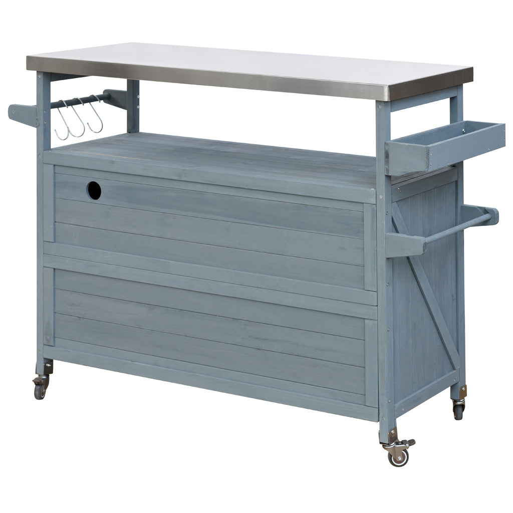 [variant:N853P386114G] Outdoor Grill Cart with Stainless Steel Top – Gray and Blue, 50.25-Inch image 31