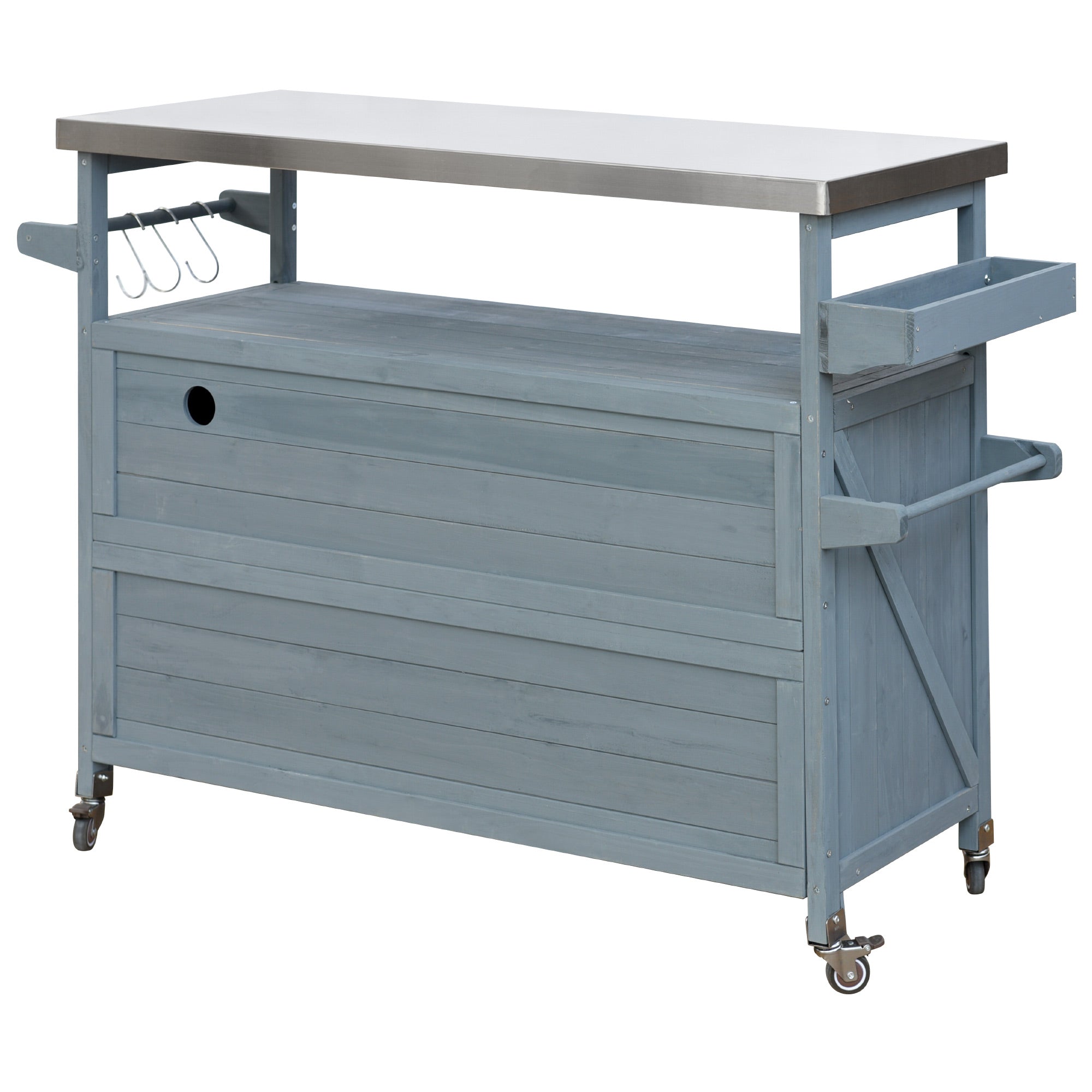 [variant:N853P386114G] Outdoor Grill Cart with Stainless Steel Top – Gray and Blue, 50.25-Inch image 31