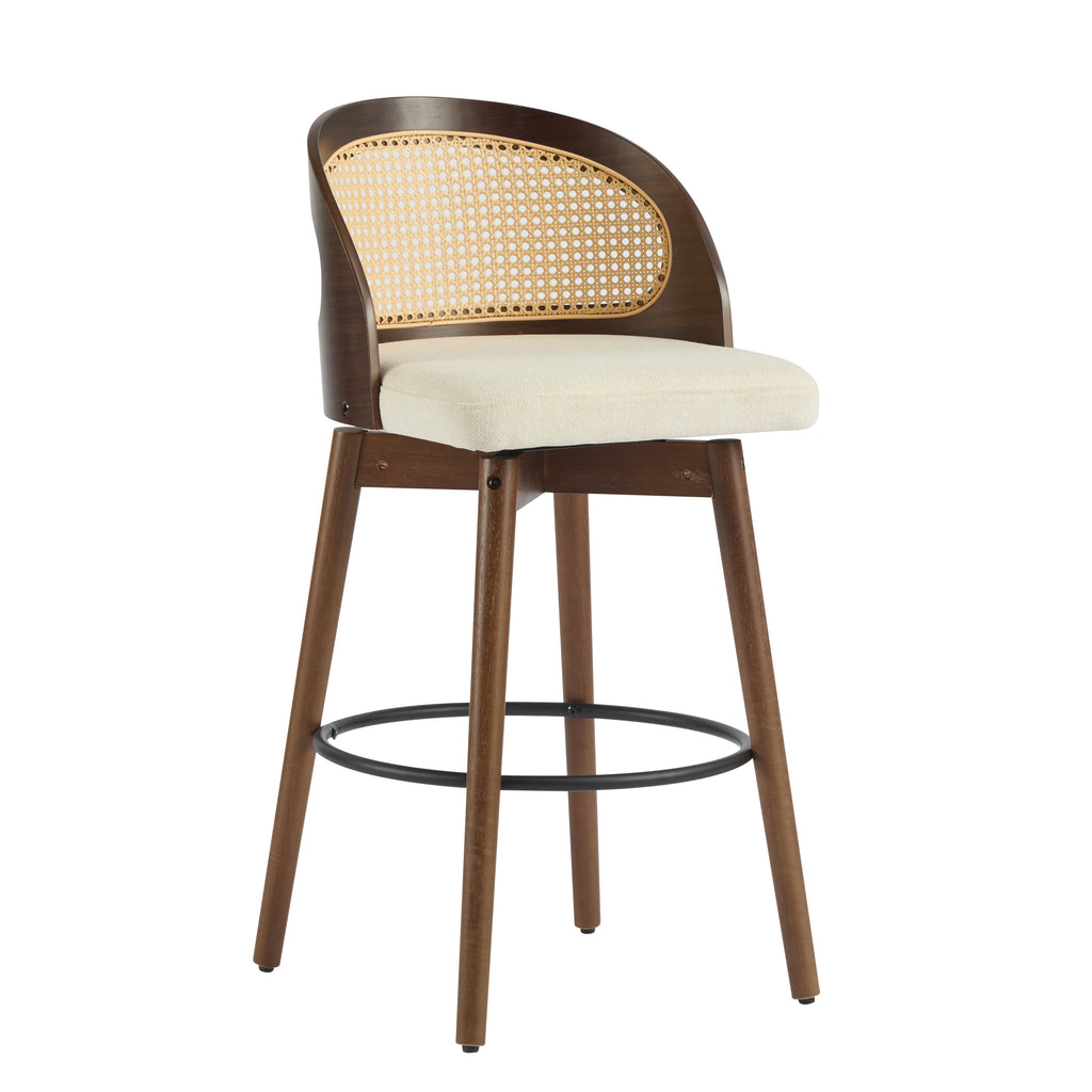 [variant:N897P439513W] Swivel Rattan-Back Counter Stools – Set of 2 image 6