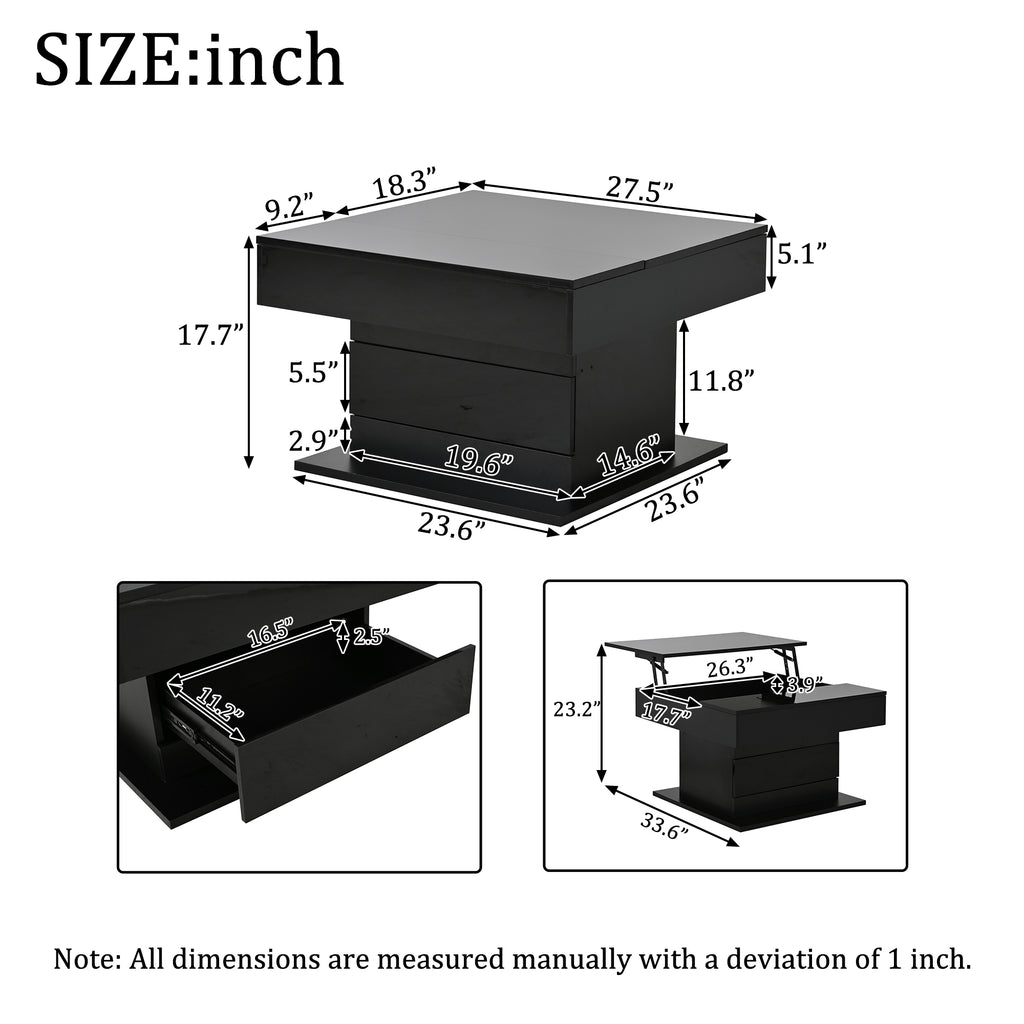 [variant:N892P423296B] Black 360° Rotating Lift-Top Coffee Table image 25