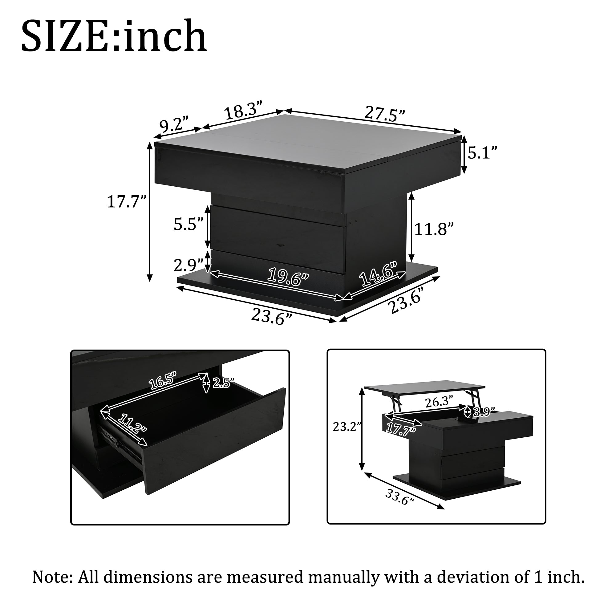 [variant:N892P423296B] Black 360° Rotating Lift-Top Coffee Table image 25