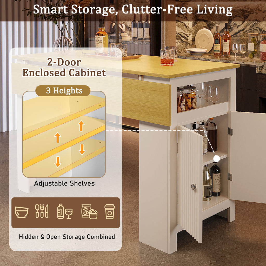 [variant:N889P428028O] 3-in-1 Kitchen Island with Foldable Dining Table image 6