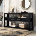 [variant:N889P367138B] Console Table with 4 Drawers & Open Shelves – 62-Inch – Black image 1