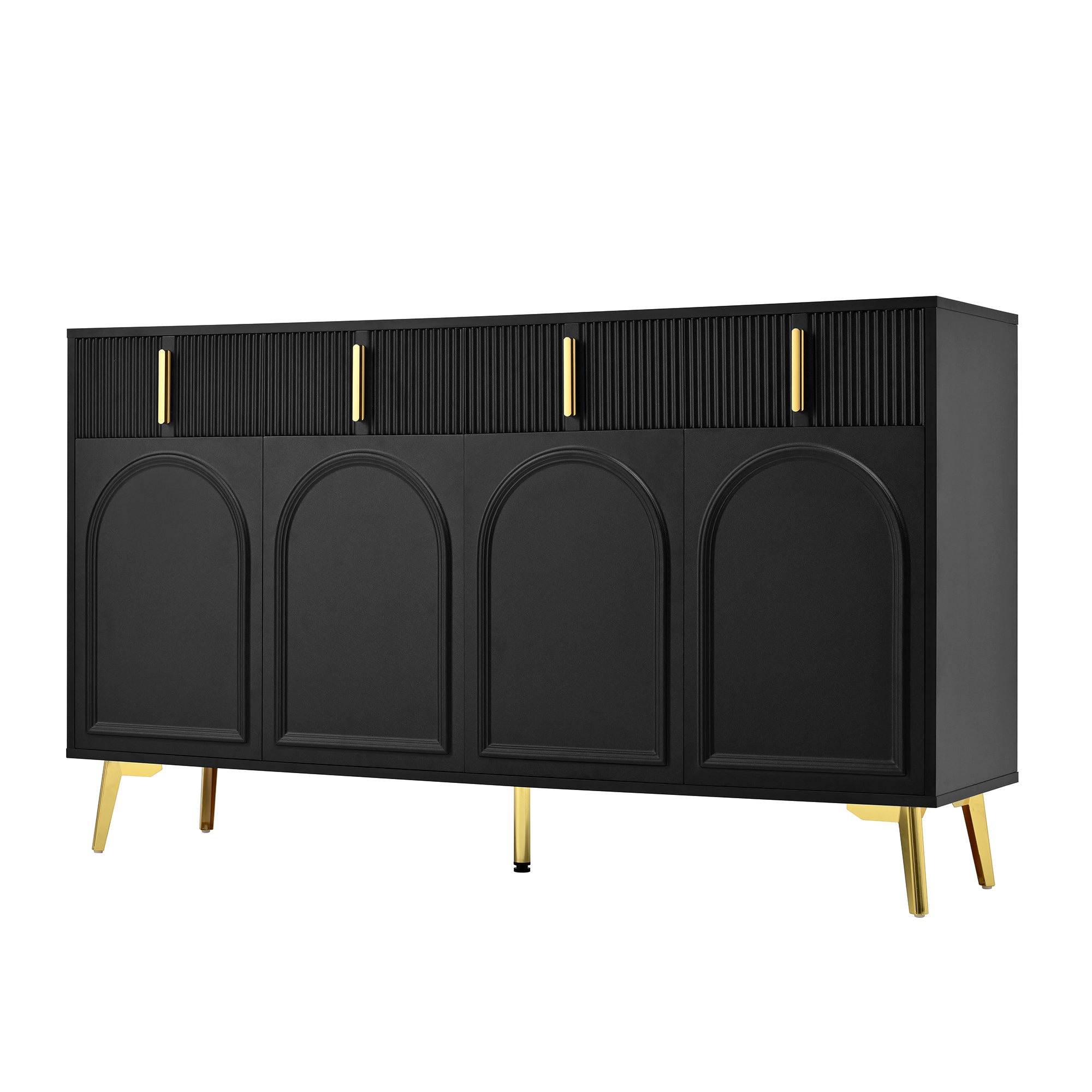 [variant:GA0021S] 4-Door Sideboard with 4 Drawers – Black and Gold image 19