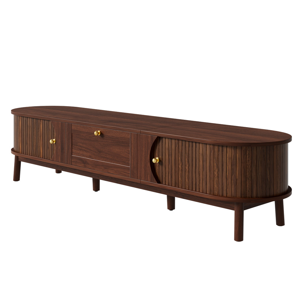 [variant:N875P452044N] Walnut TV Stand with Sliding Doors – 67-Inch image 16