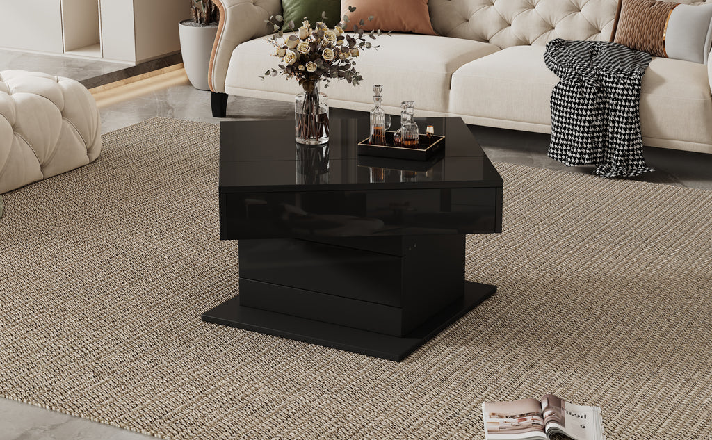 [variant:N892P423296B] Black 360° Rotating Lift-Top Coffee Table image 4