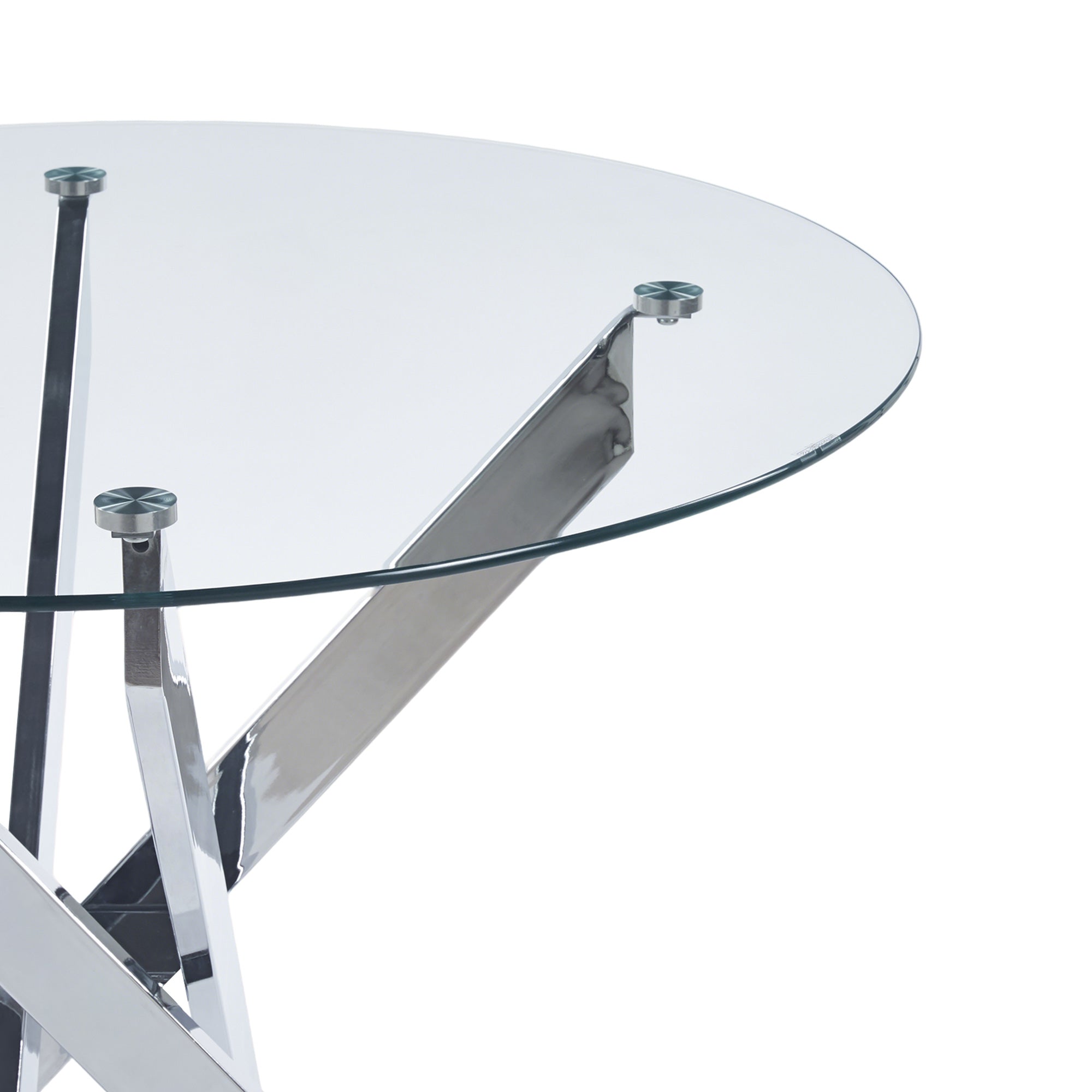 Glass Dining Table – Square or Round — [variant:W3808P395783] Chrome – W3808P395783 image 7