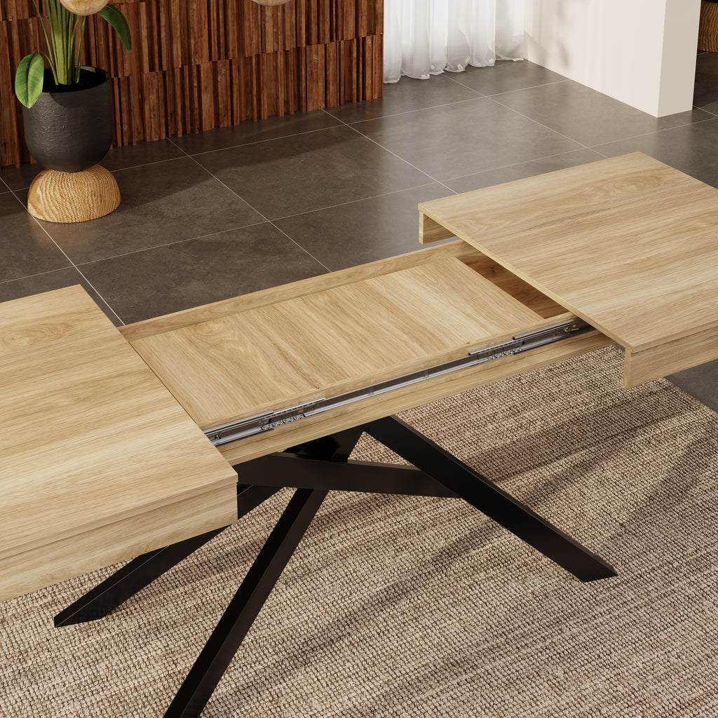 [variant:N859D000003E] Extendable Oak Dining Table – 55–71 Inch image 5