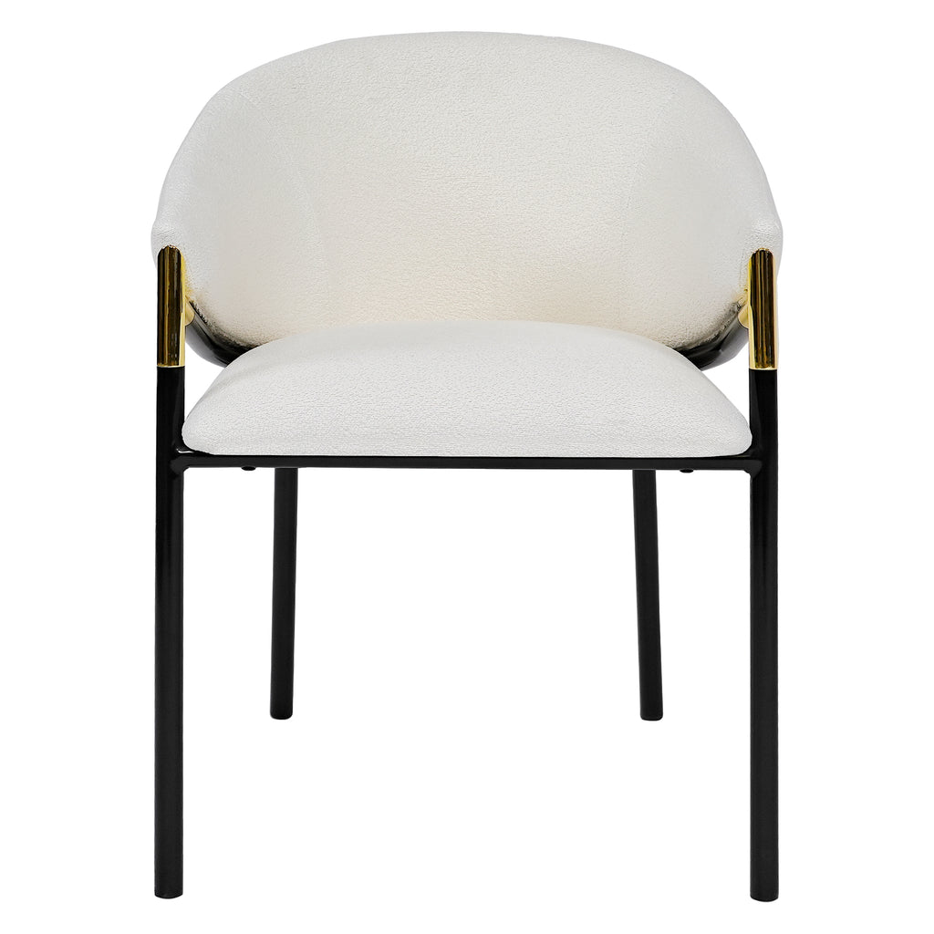 [variant:N876P313041A] Set of 2 Modern Upholstered Dining Chairs – White image 4