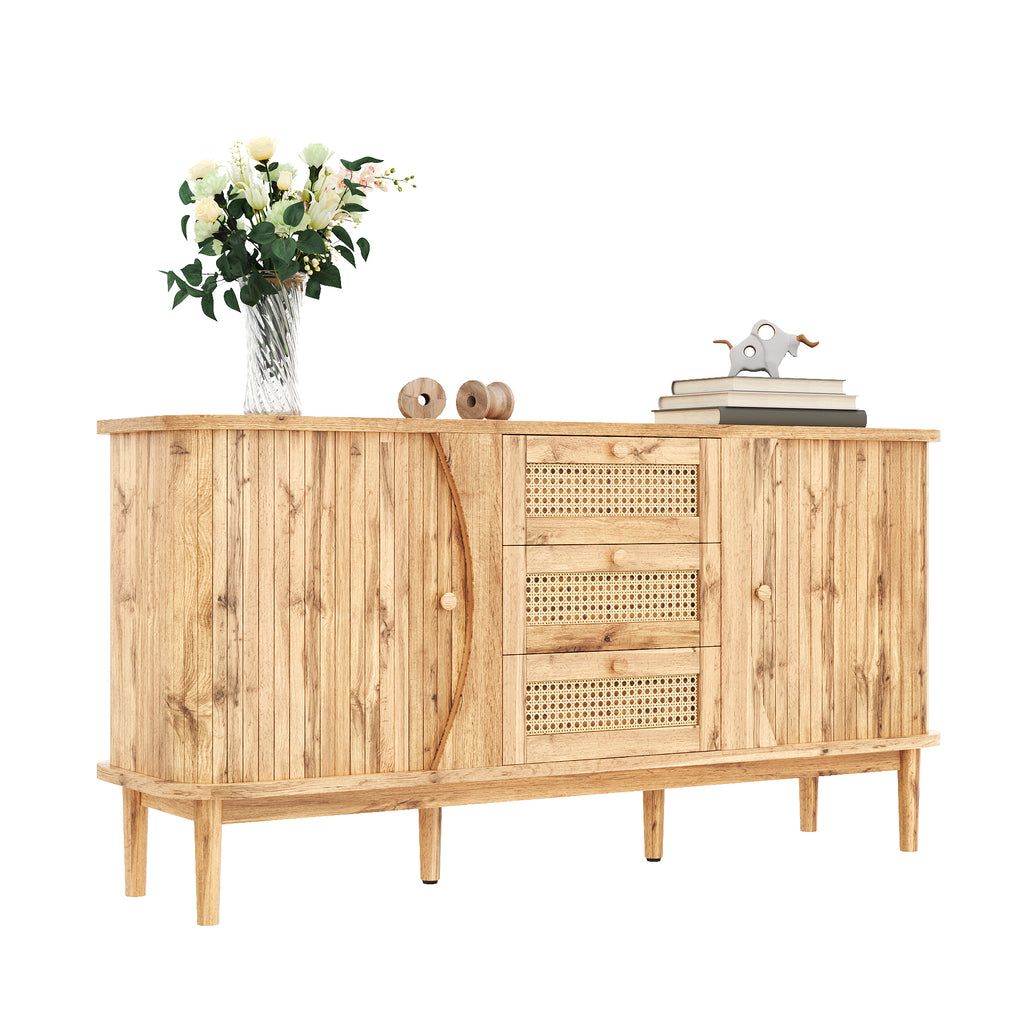 [variant:GA0005O] Rattan Sliding-Door Sideboard – Wood Tone image 10