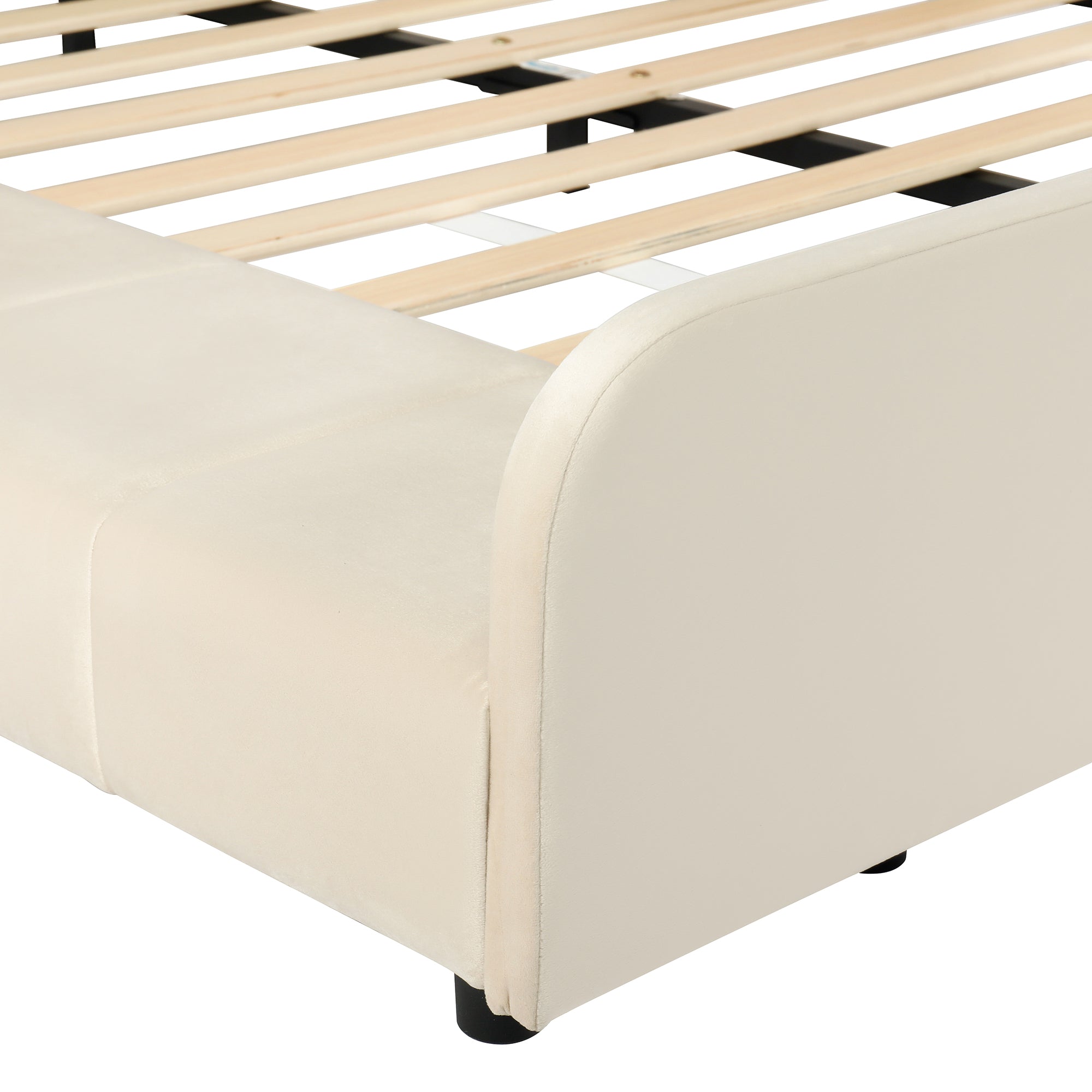 [variant:N850S00111A-1] Full Upholstered Floor Bed with Desk and Stool image 12
