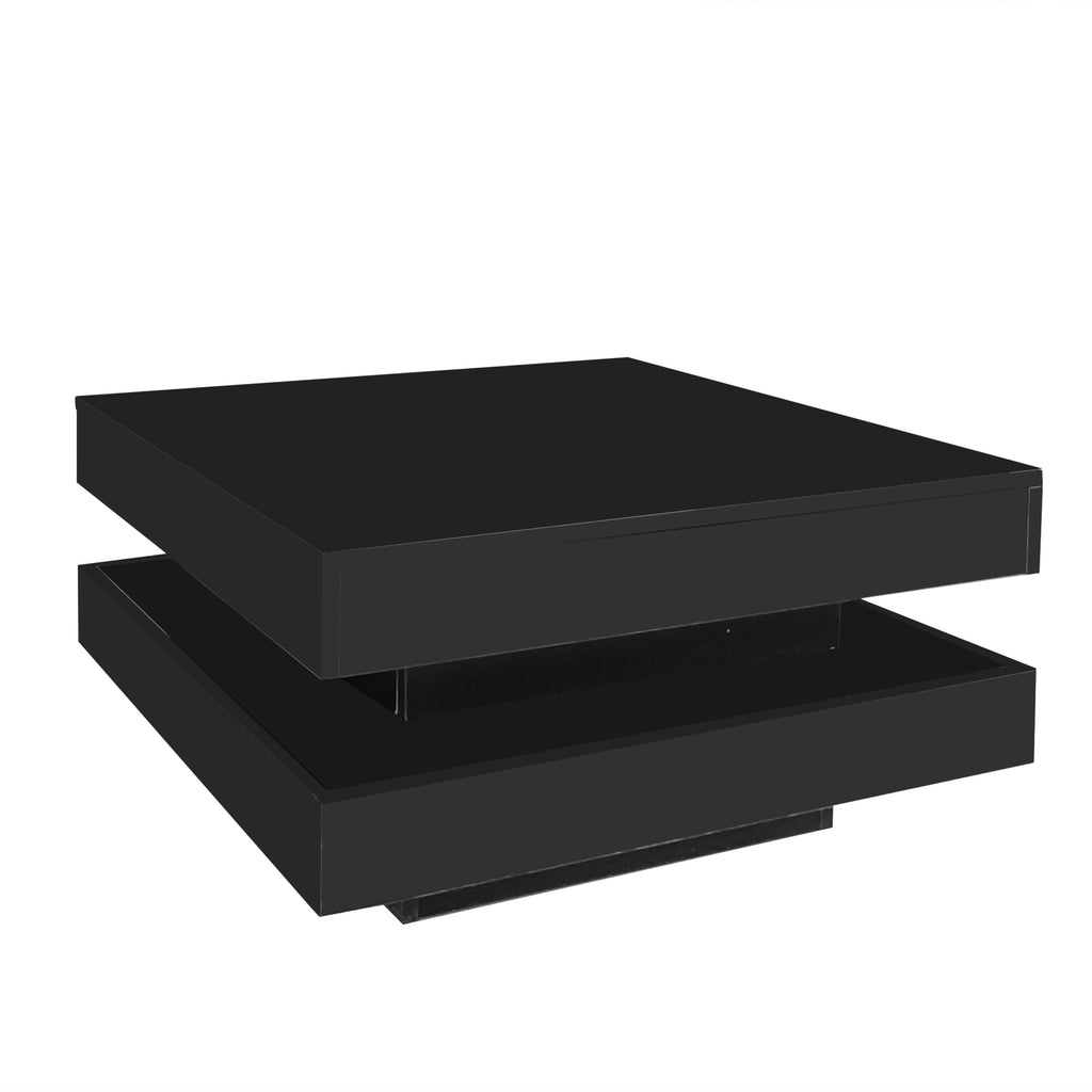 [variant:N892P423297B] Square High-Gloss LED Coffee Table with Rotating Top image 10