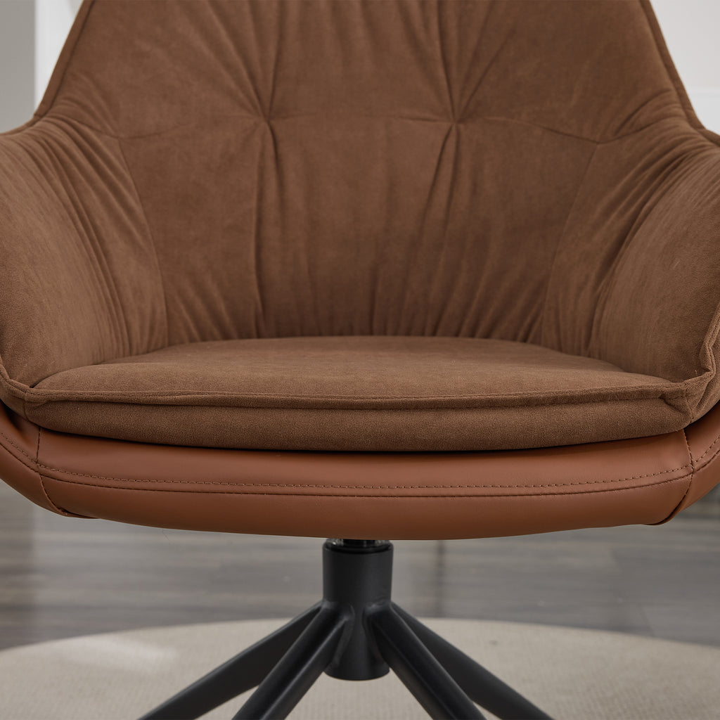 [variant:W5031P479728] Brown Faux Leather Swivel Accent Chair image 9