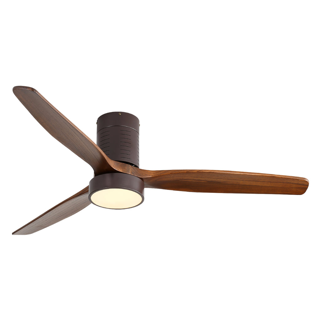 [variant:W5691P515044] Solid Wood Blade Ceiling Fan with Light – 52-Inch image 1