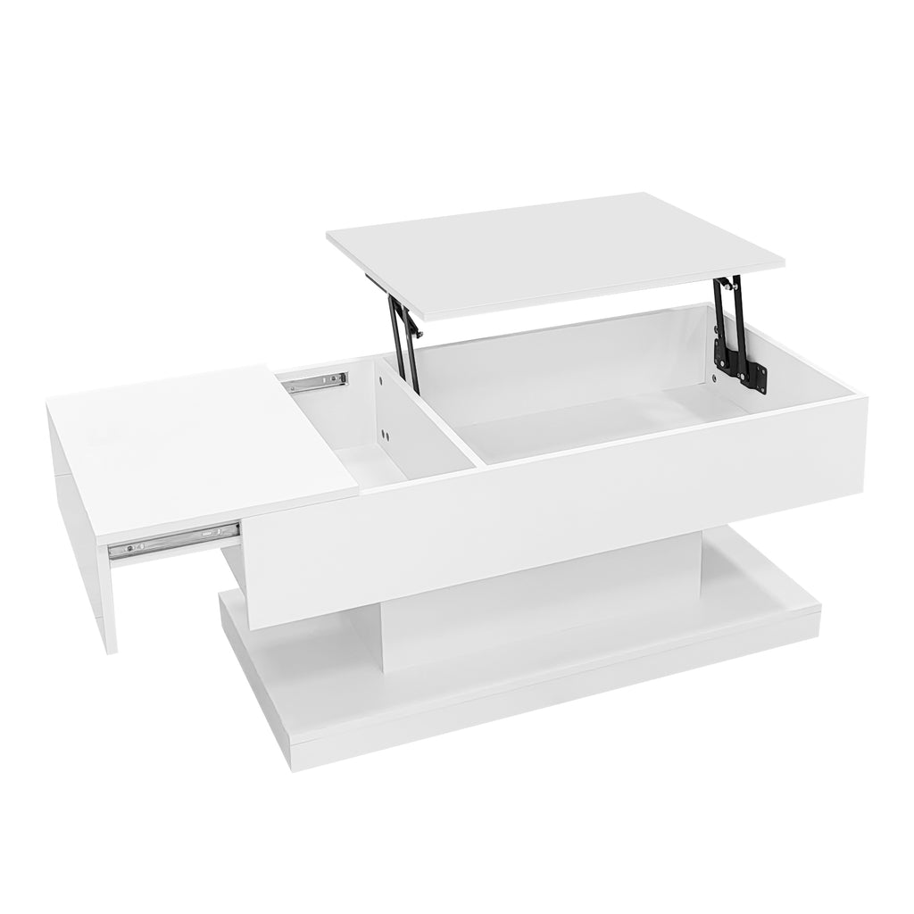 [variant:N892P407974W] High-Gloss Lift-Top Coffee Table with LED Lights image 38