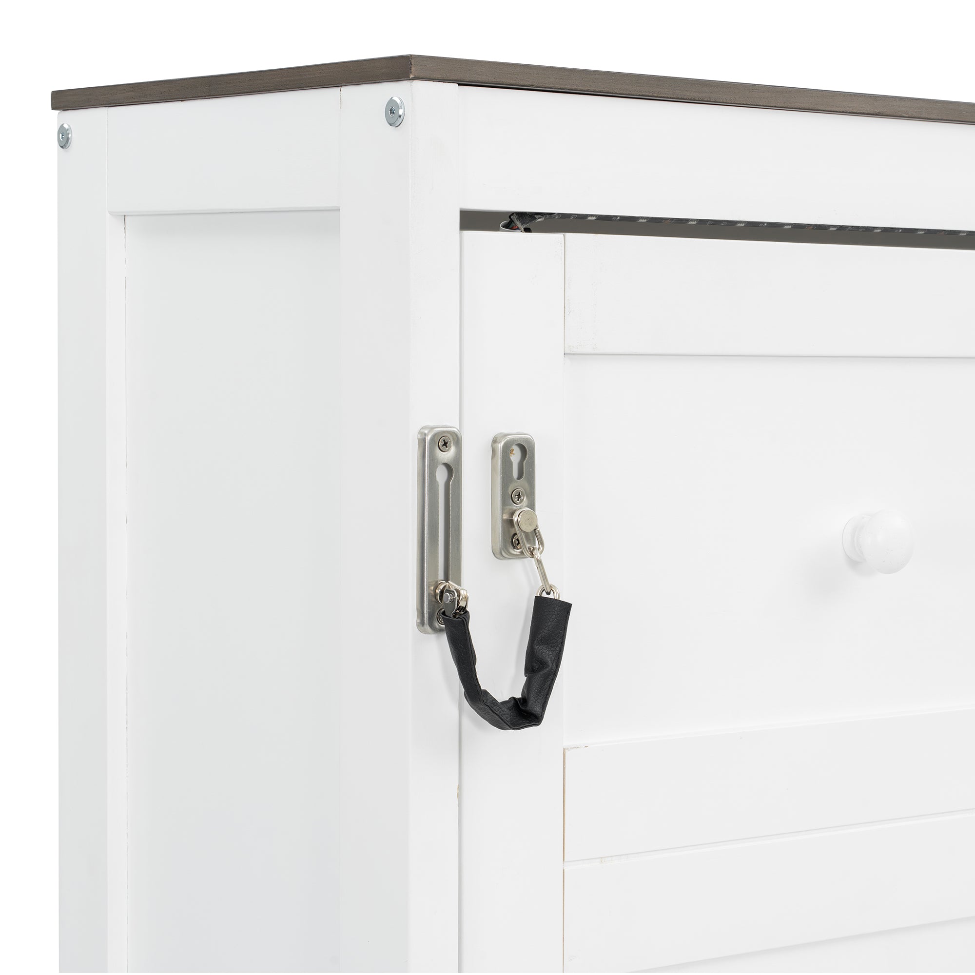 [variant:N8470004035K-1] Queen LED Murphy Bed Cabinet – White and Brown image 18