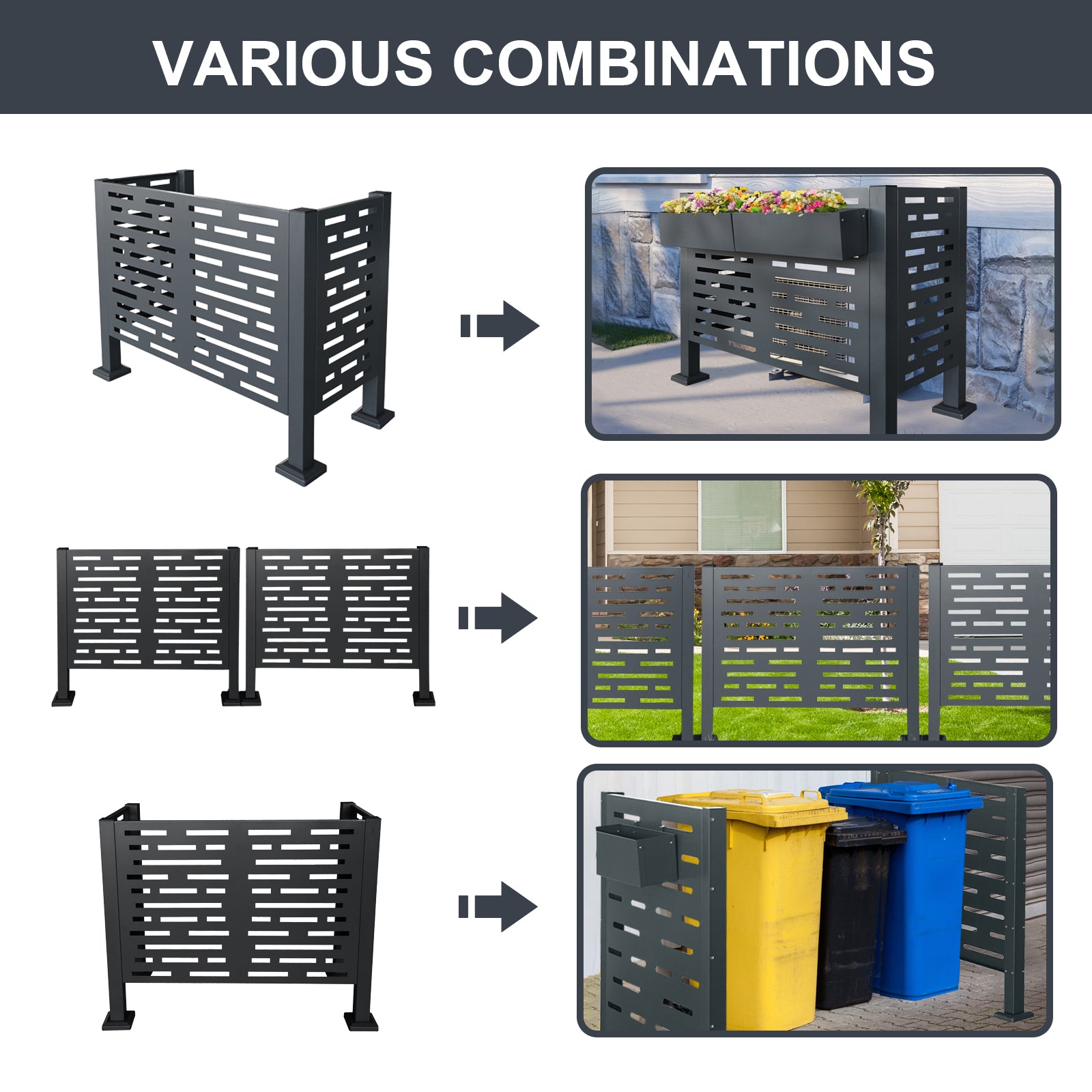 [variant:W540P199945] 3-Panel Outdoor Air Conditioner Privacy Fence – 4 × 2 ft image 8