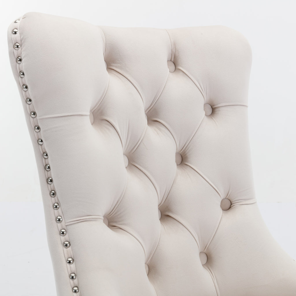 [variant:W5755P474574] Tufted Velvet Dining Chairs – Set of 2 image 8