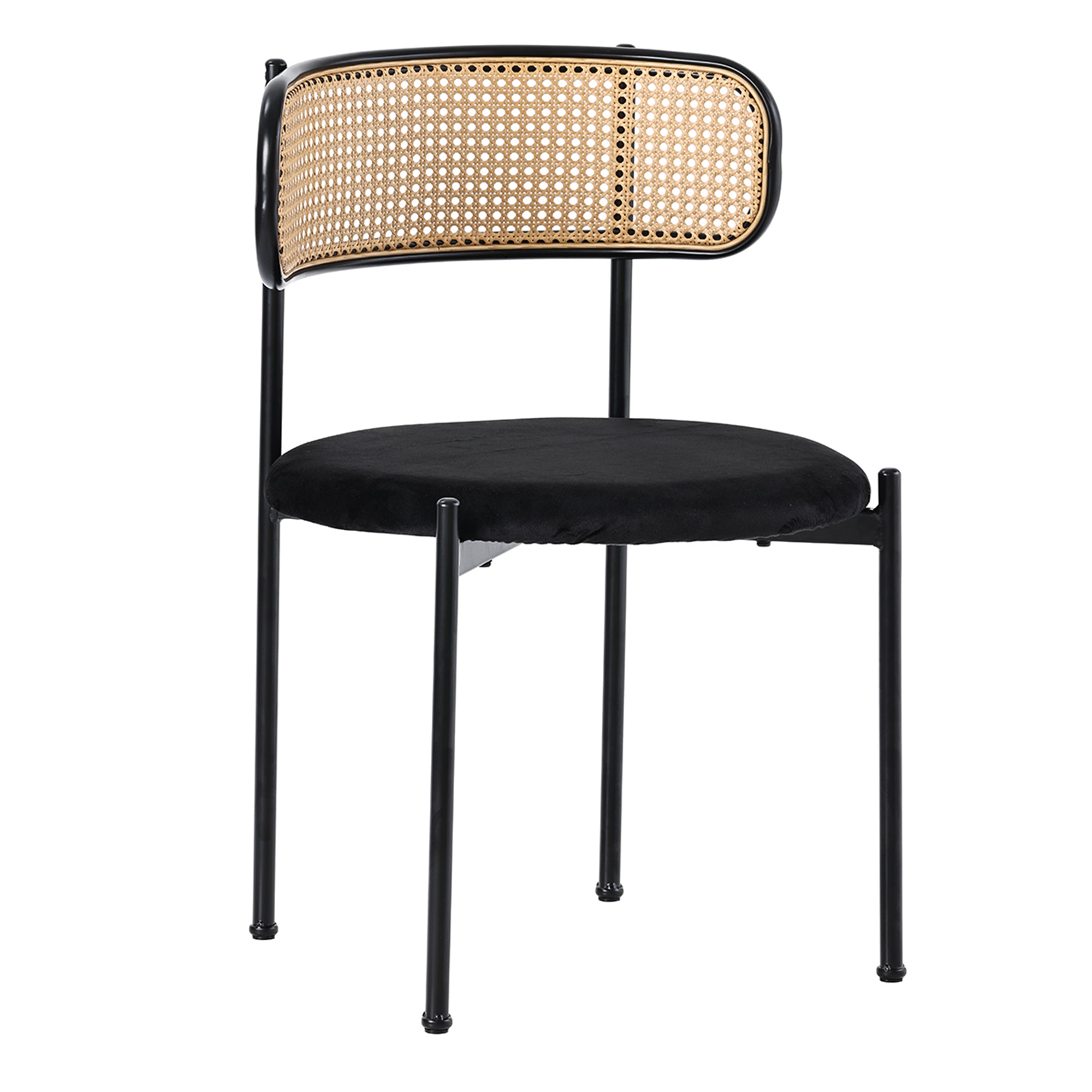[variant:N859P374642S] Set of 4 Modern Black Velvet Dining Chairs image 14