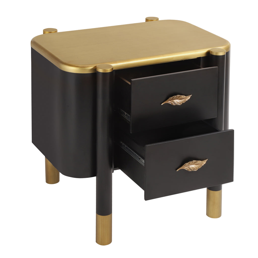 [variant:N856P406687B] Curved 2-Drawer Nightstand with Feather Handles image 10
