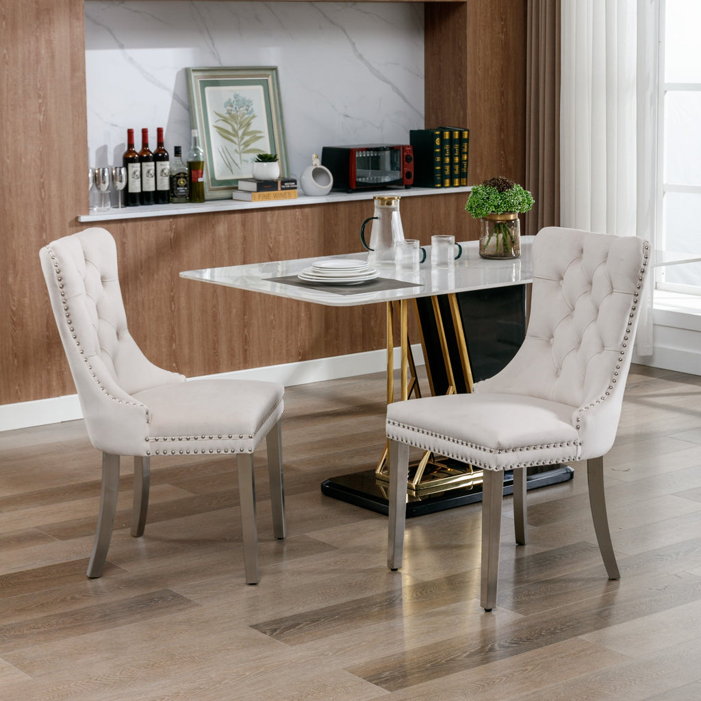 [variant:W5755P474574] Tufted Velvet Dining Chairs – Set of 2 image 14