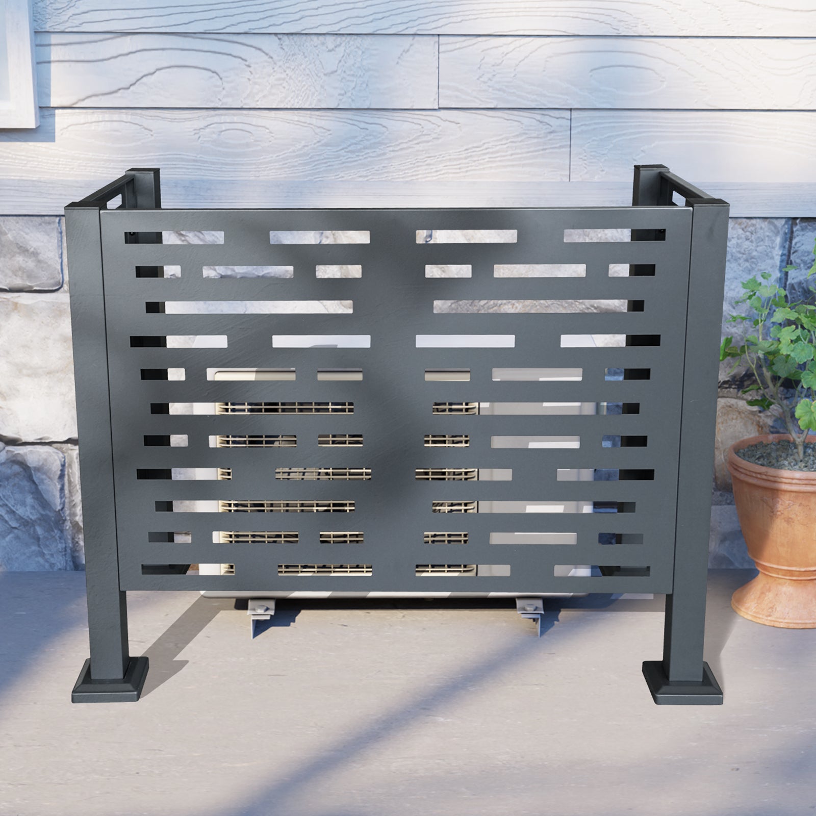 [variant:W540P199945] 3-Panel Outdoor Air Conditioner Privacy Fence – 4 × 2 ft image 2