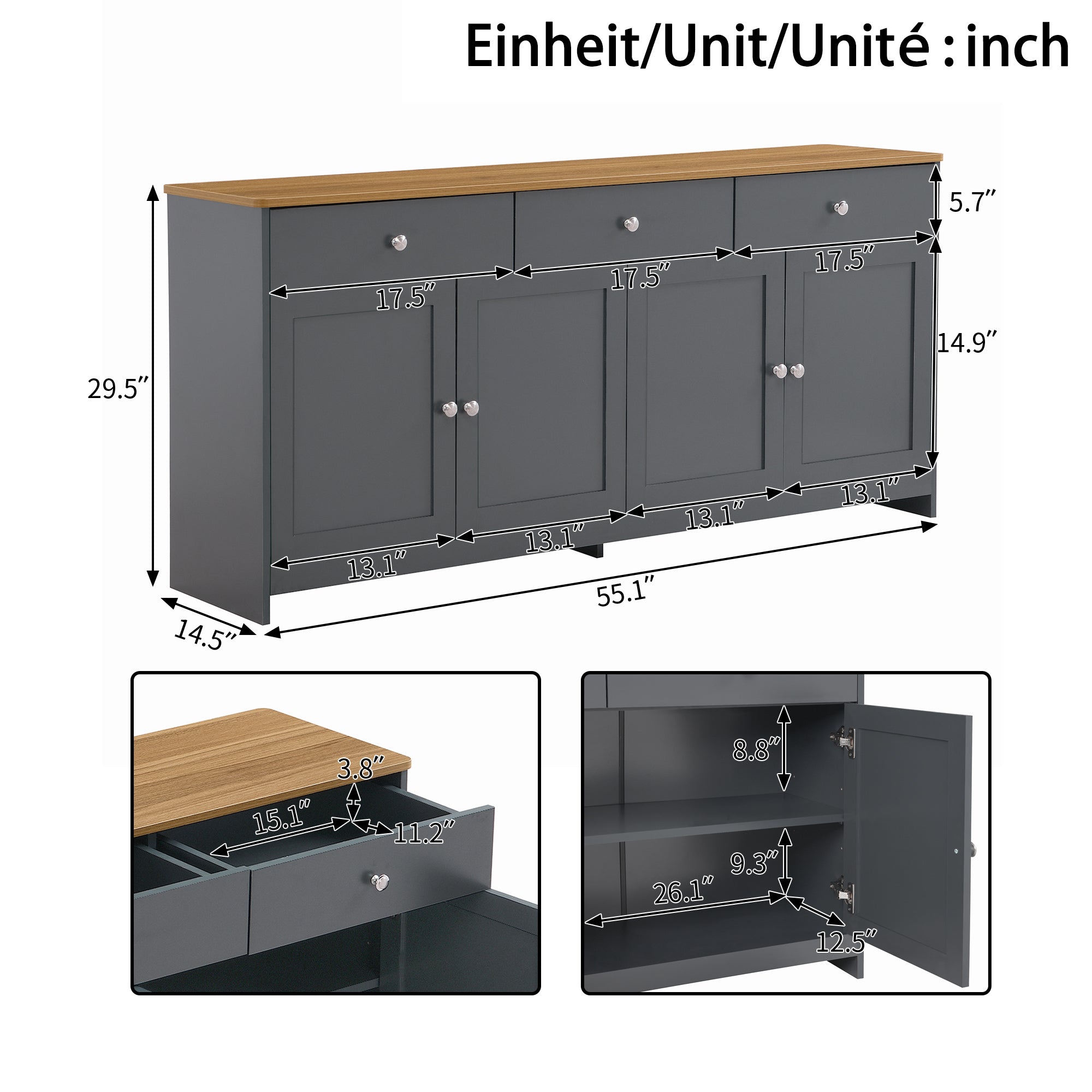 [variant:GA0017B] Gray-Black / Wood Tone image 9