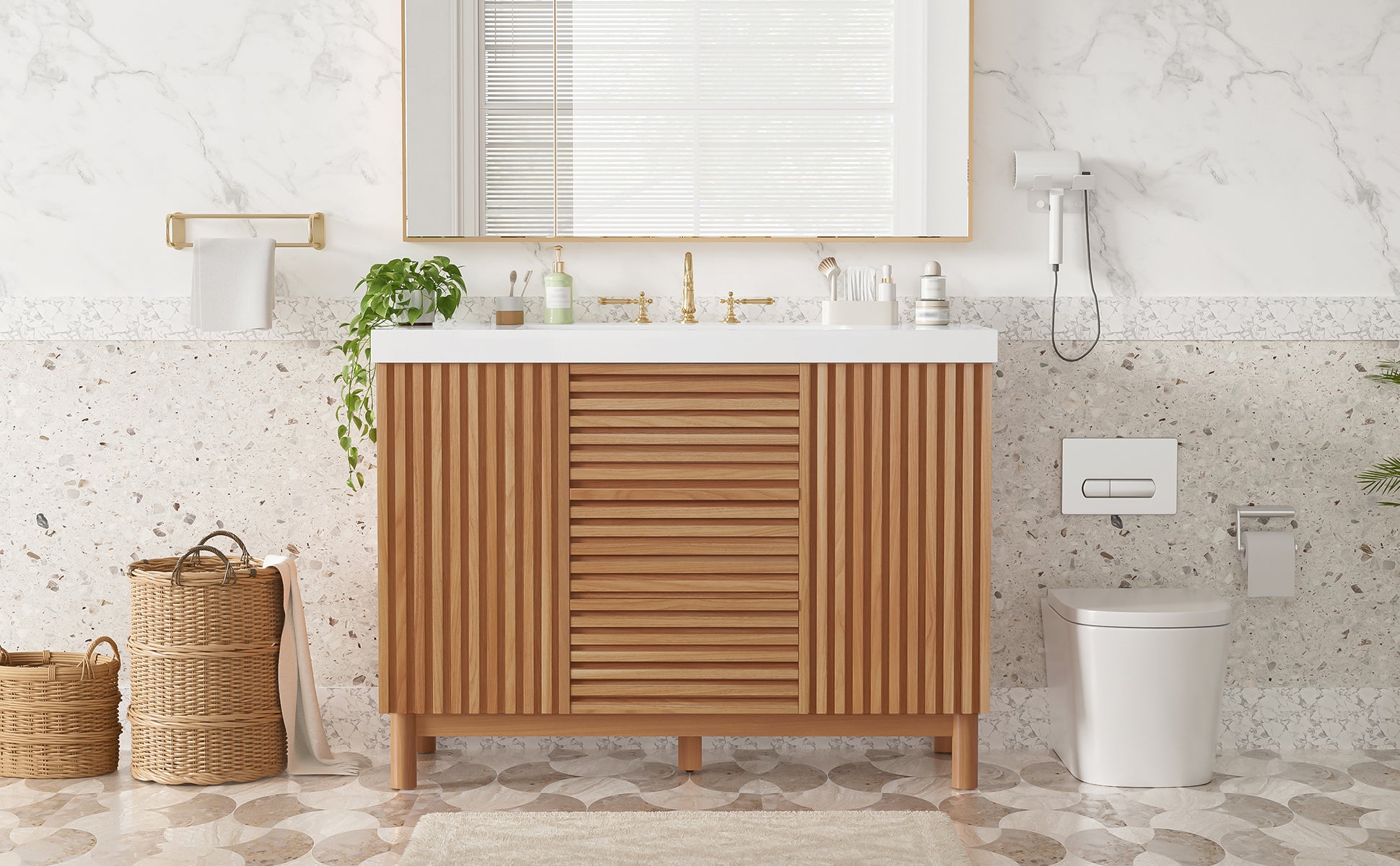 [variant:N729P000036N] Bathroom Vanity with SMC Sink – 47.2-Inch image 24