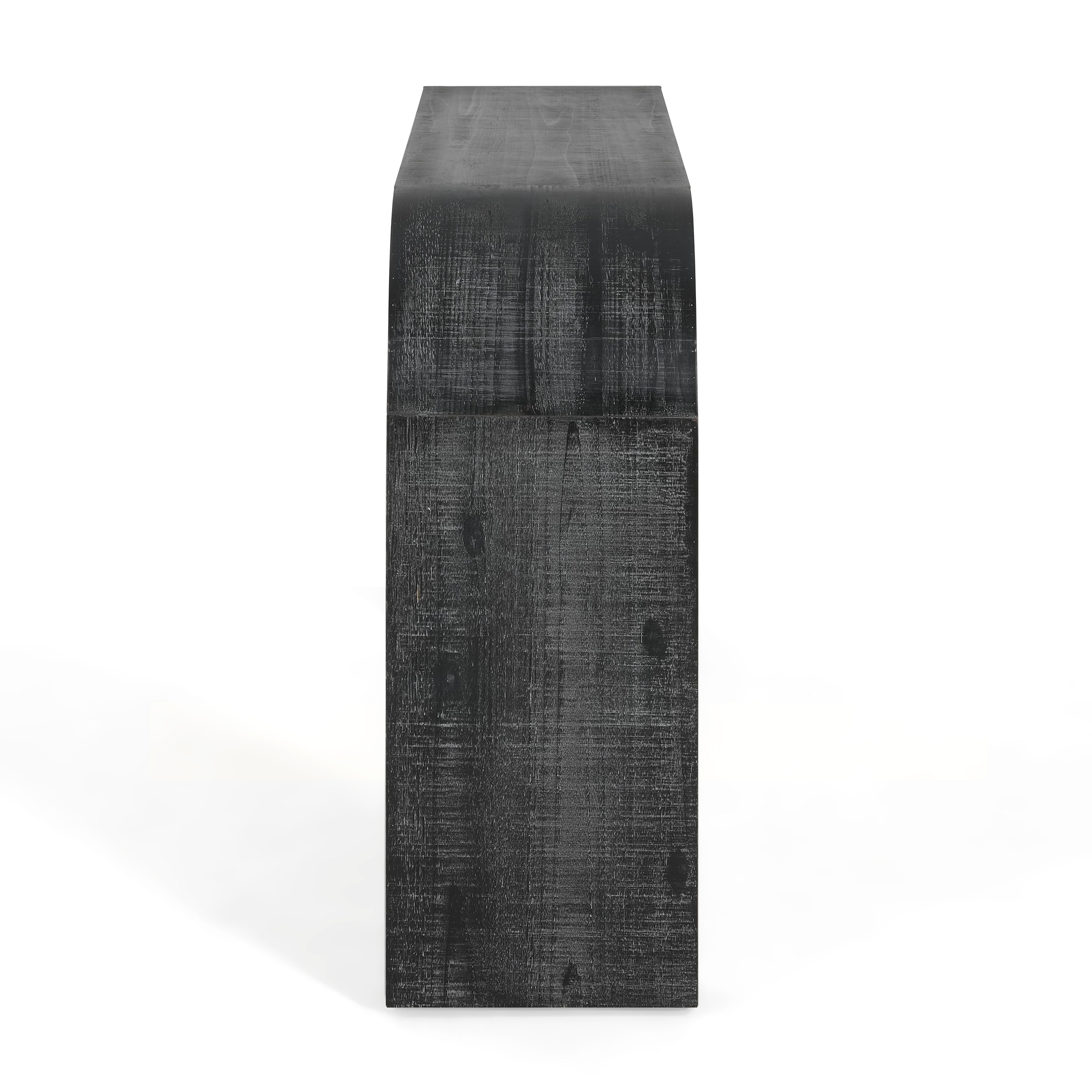 Curved-Edge Pine Veneer Console Table – 52-Inch — [variant:N851P415011B] Black image 11