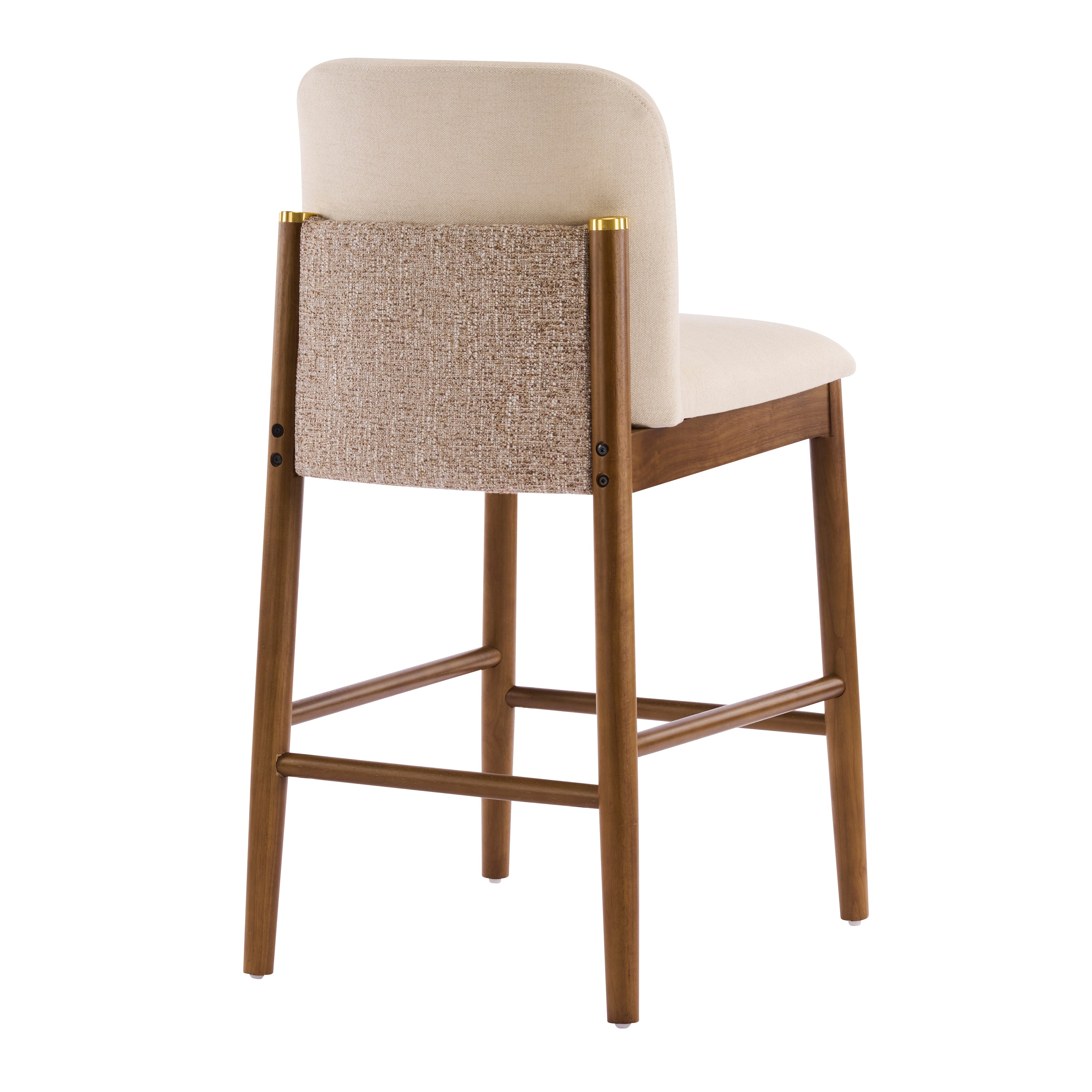 Upholstered Walnut Counter Stools – Sets of 2 or 4 — [variant:N897P439494W] Beige,Walnut image 9