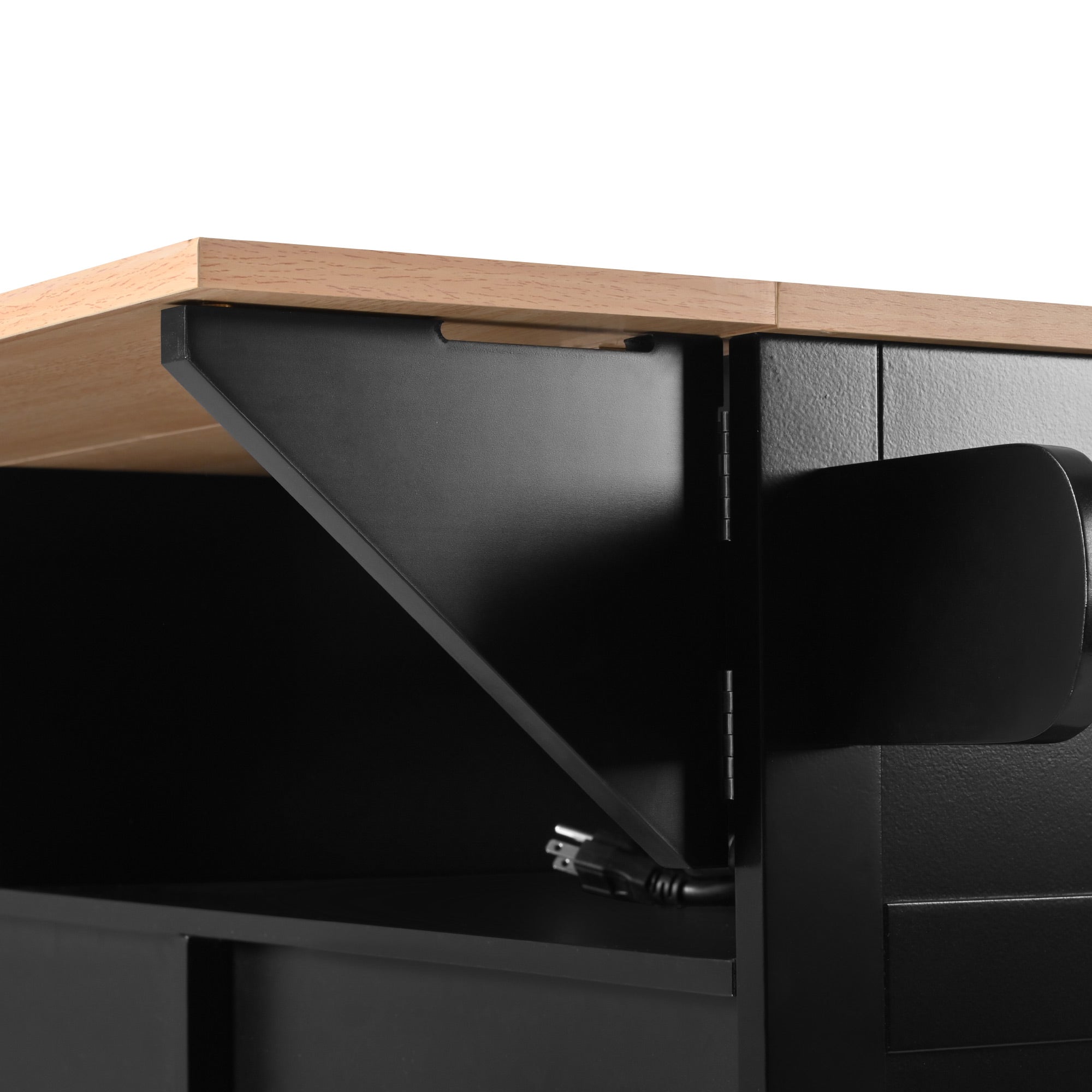 [variant:N853S000006B] Dual-Drop-Leaf Rolling Kitchen Island – Black, 55.75-Inch image 36