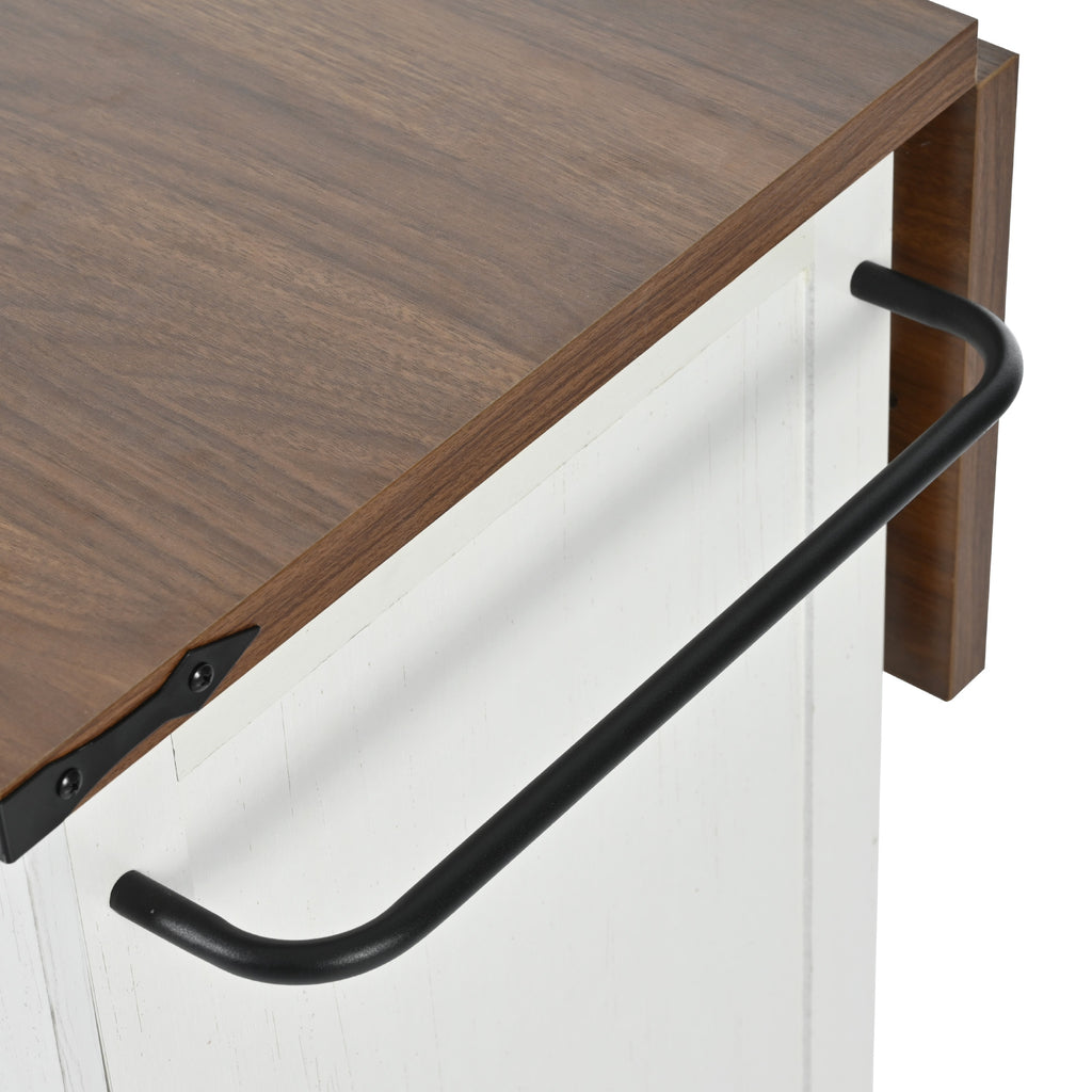 [variant:N853P379579W] Farmhouse Rolling Kitchen Island with Drop Leaf – White, 54.5-Inch image 47
