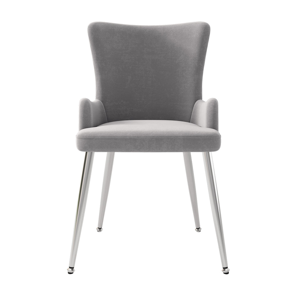 [variant:N859P375239G] Set of 2 Tufted Gray Velvet Dining Chairs image 13