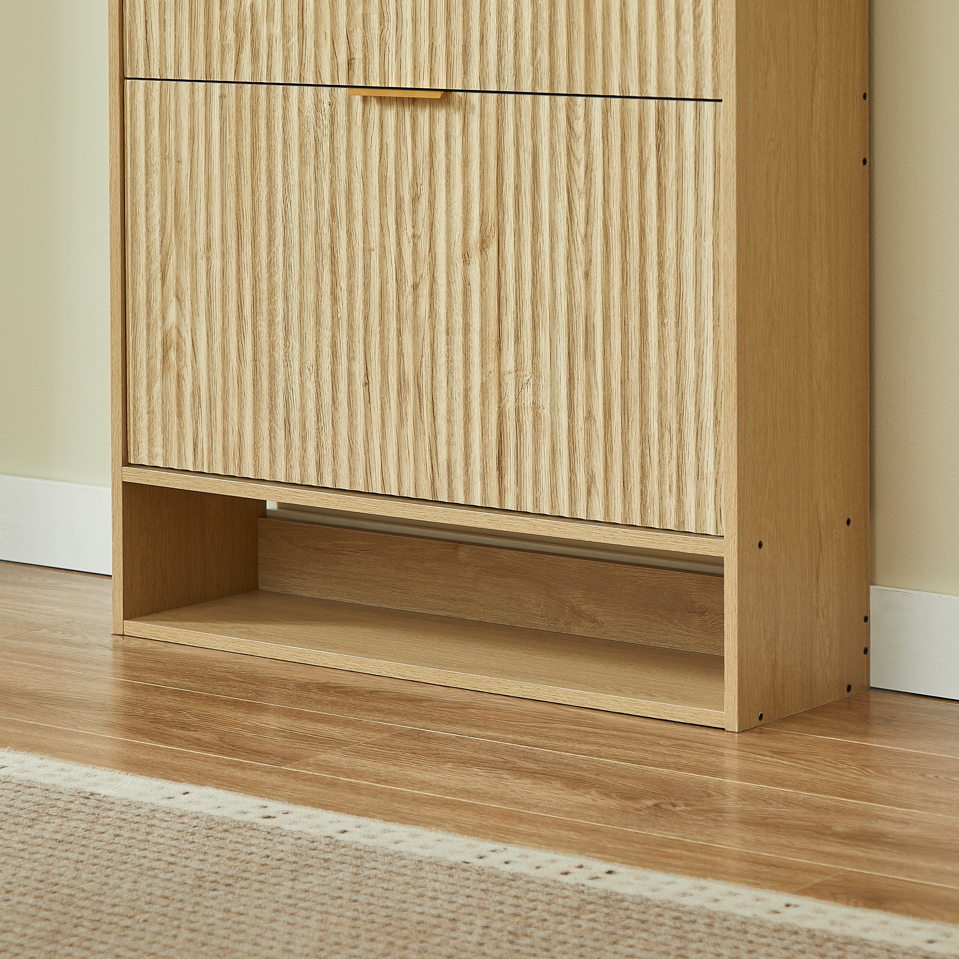[variant:W5078P443404] Modern Oak Fluted Shoe Cabinet image 20