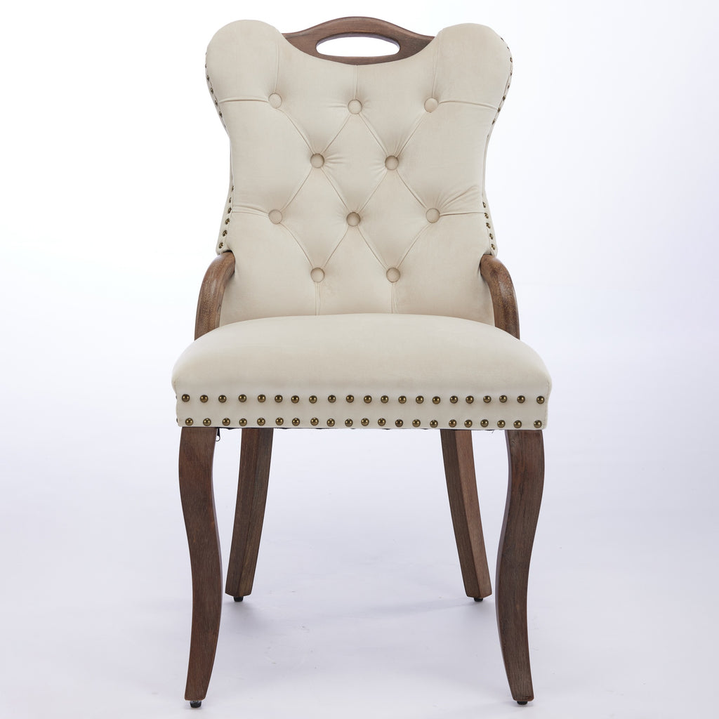 [variant:W5755P512977] Tufted Velvet Dining Armchairs – Set of 2 image 2