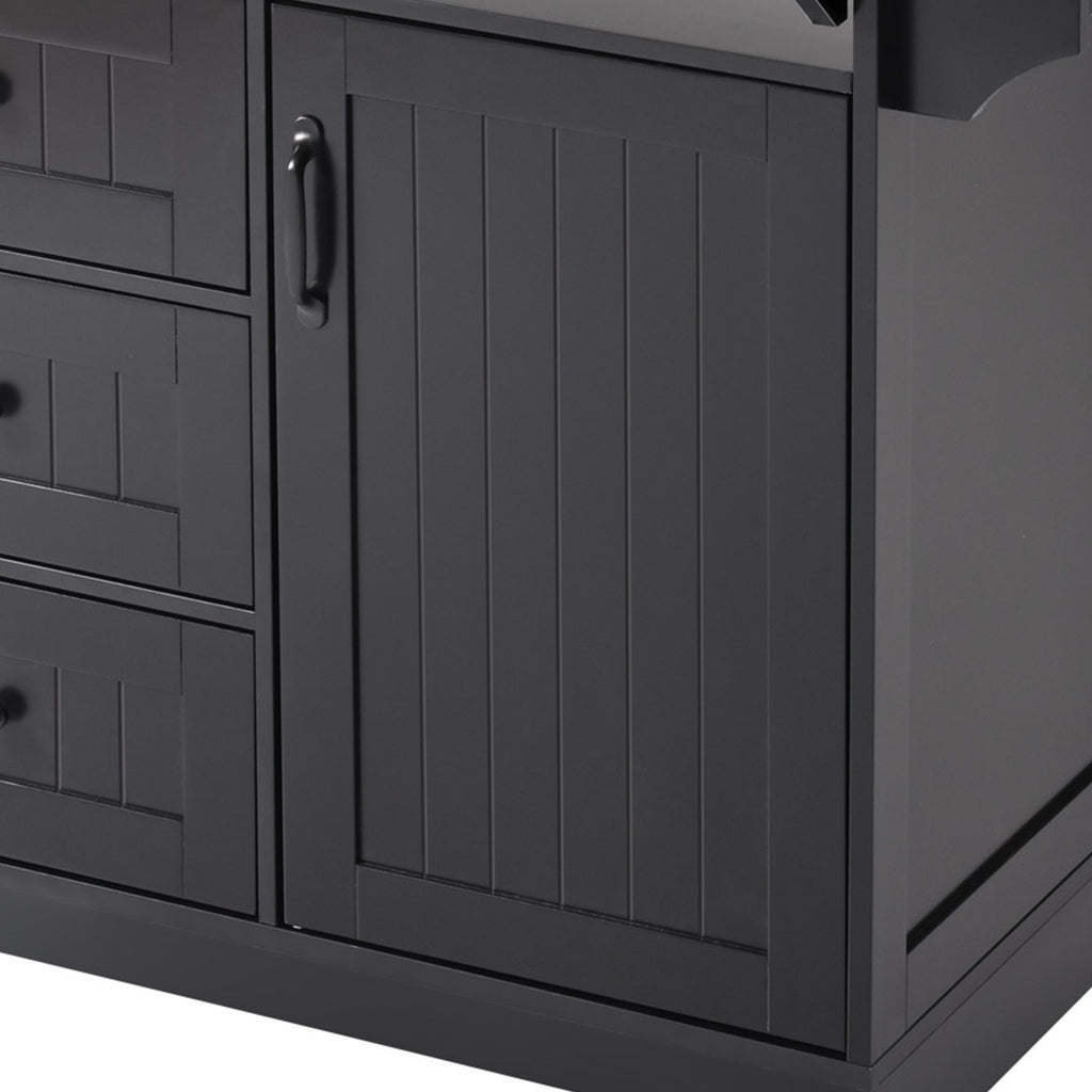 [variant:N853S000006B] Dual-Drop-Leaf Rolling Kitchen Island – Black, 55.75-Inch image 12