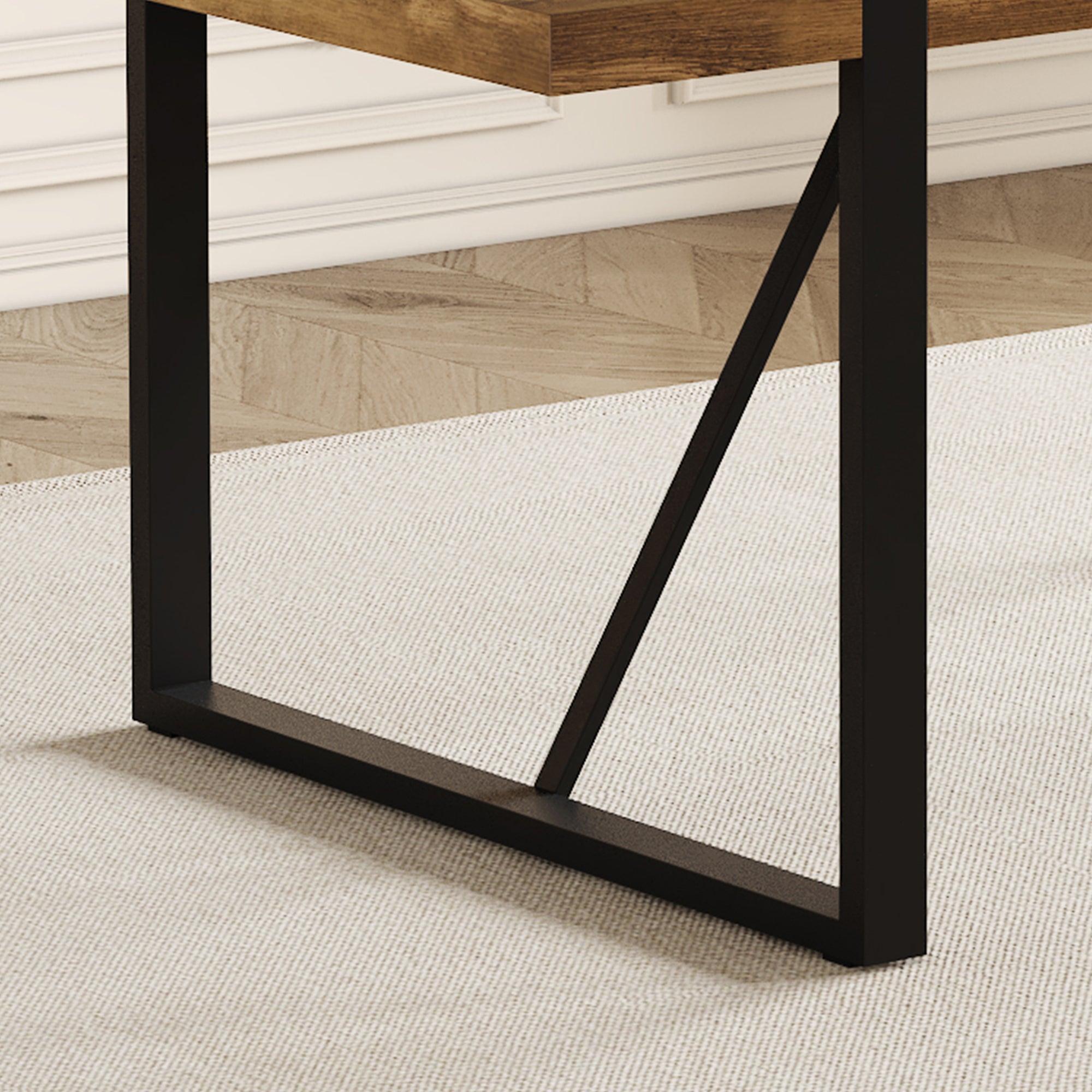 [variant:W3806P432339] Wood-Grain Dining Table with Metal Legs – 71-Inch image 15