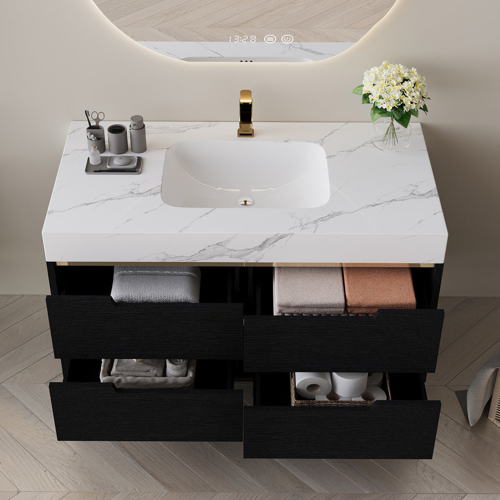 [variant:W5307S00006] Bathroom Vanity with Sintered Stone Top – 35.4-Inch image 4