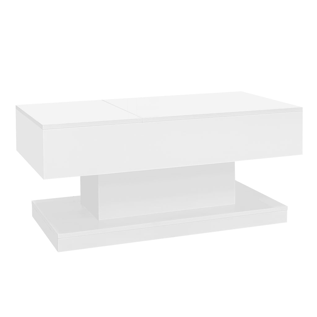[variant:N892P407974W] High-Gloss Lift-Top Coffee Table with LED Lights image 16