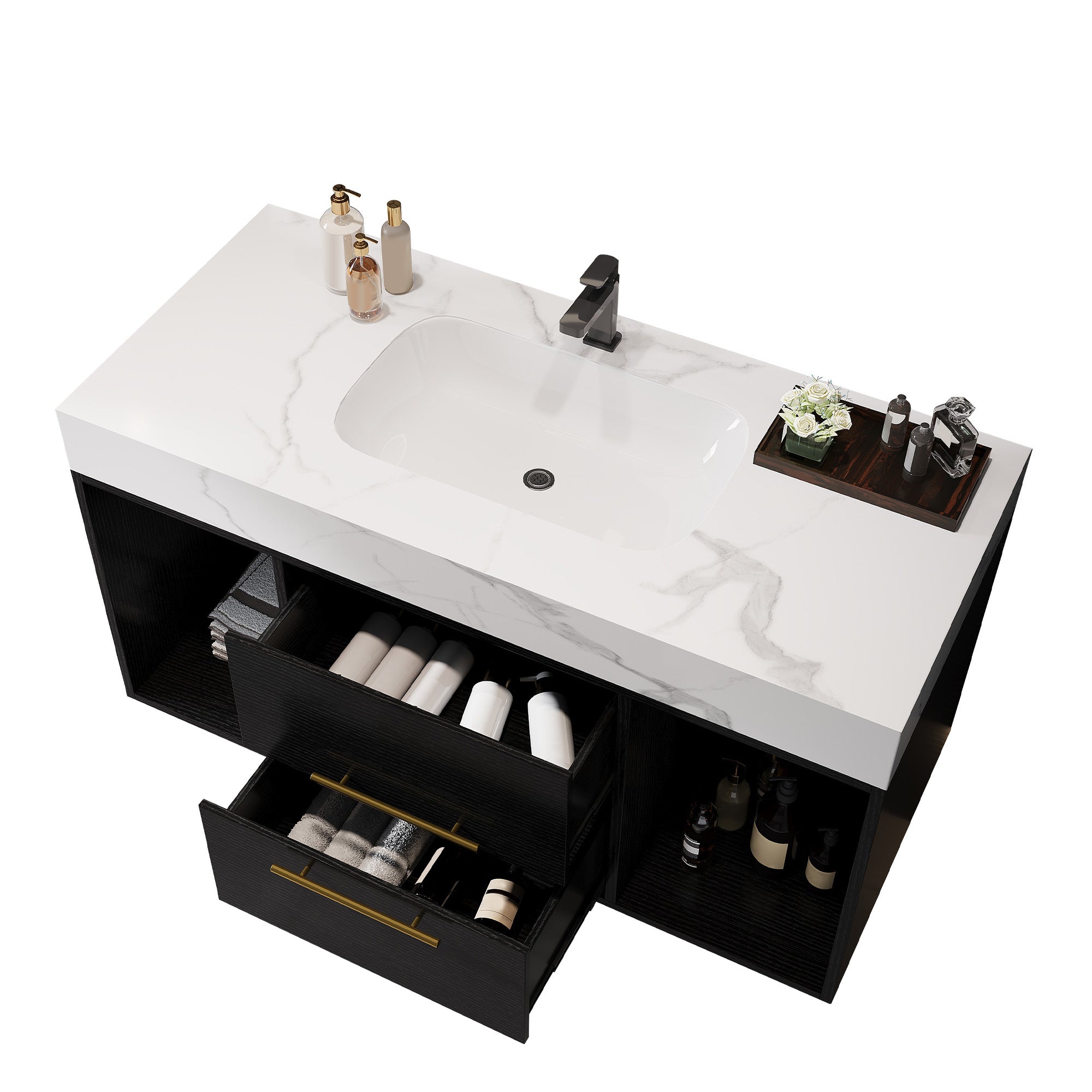 [variant:W5307S00005] Floating Bathroom Vanity with Ceramic Sink – 39.4-Inch image 11
