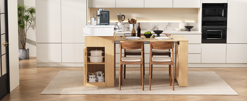[variant:XW000028AAN-CA] Rolling Kitchen Island with Extendable Table image 9