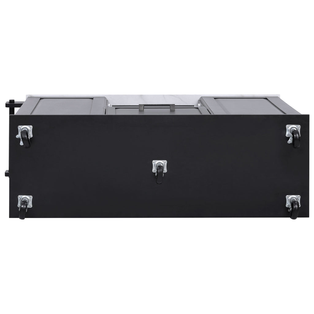 [variant:N853P390045B] Rolling Kitchen Island with Tilt-Out Trash Cabinet – Black, 50.7-Inch image 46