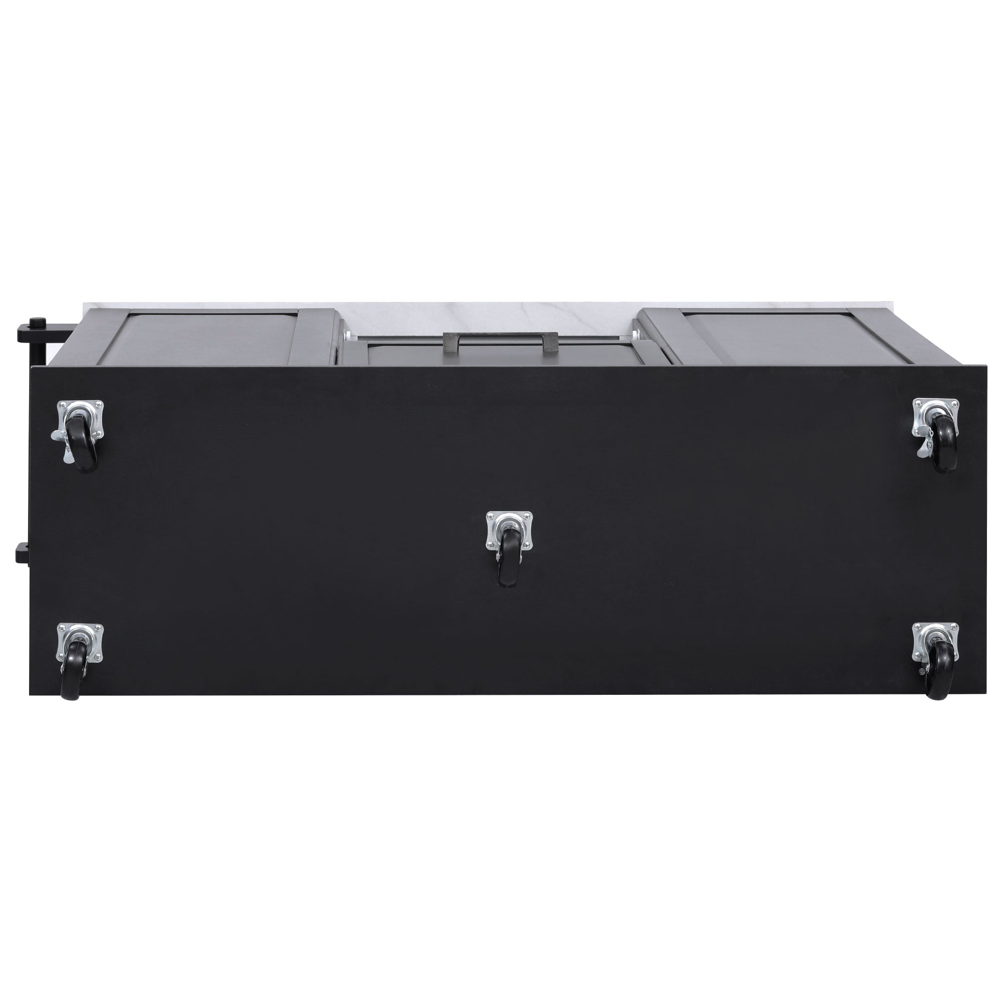 [variant:N853P390045B] Rolling Kitchen Island with Tilt-Out Trash Cabinet – Black, 50.7-Inch image 46
