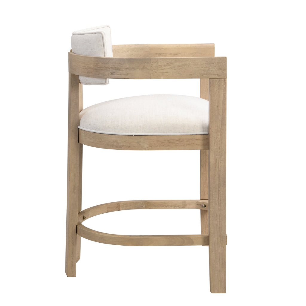 Set of 2 Upholstered Counter Stools — [variant:N872P375625A] Beige,Natural Ash image 6