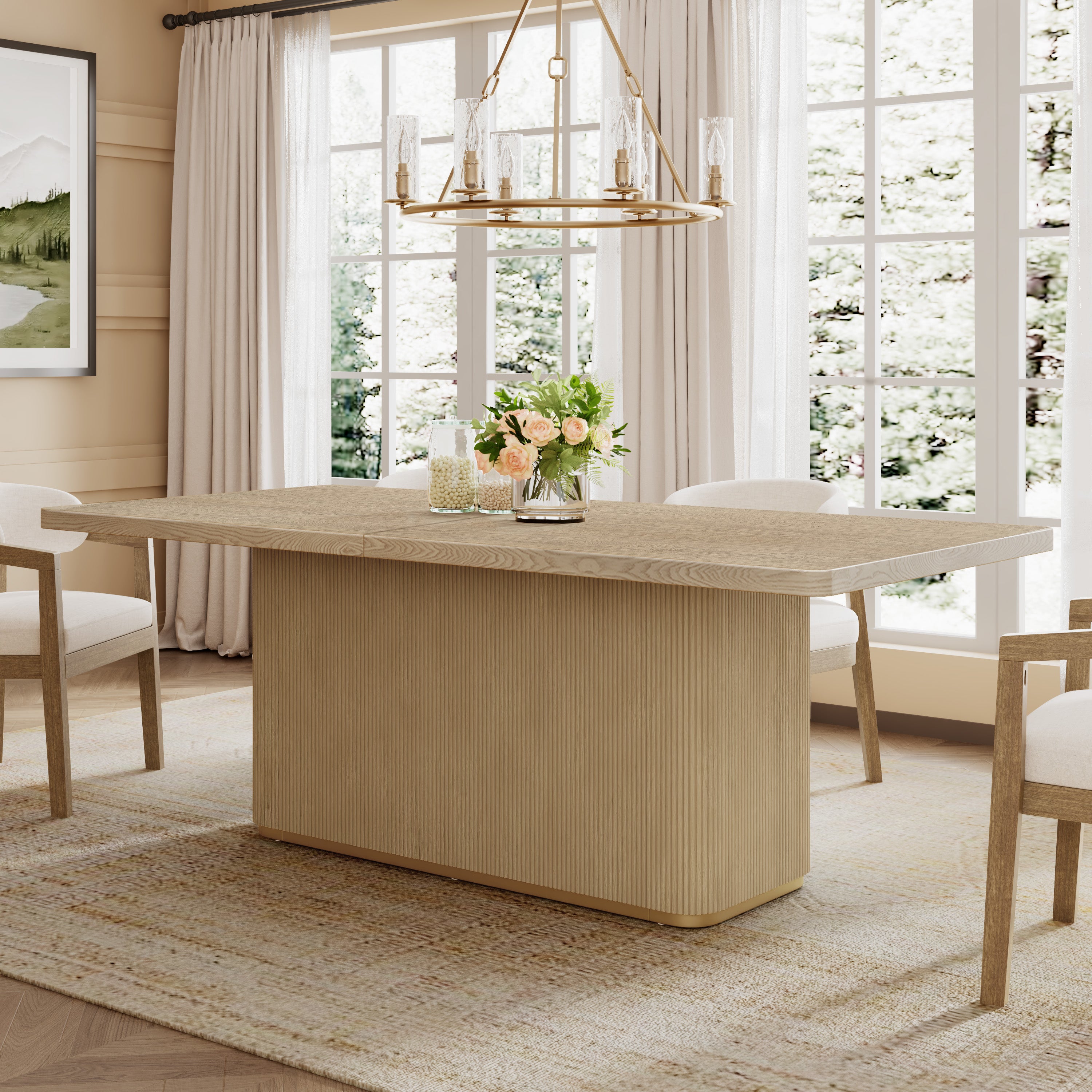 [variant:N872P357231A_N872P357232A] Rectangular Dining Table – 84-Inch image 1
