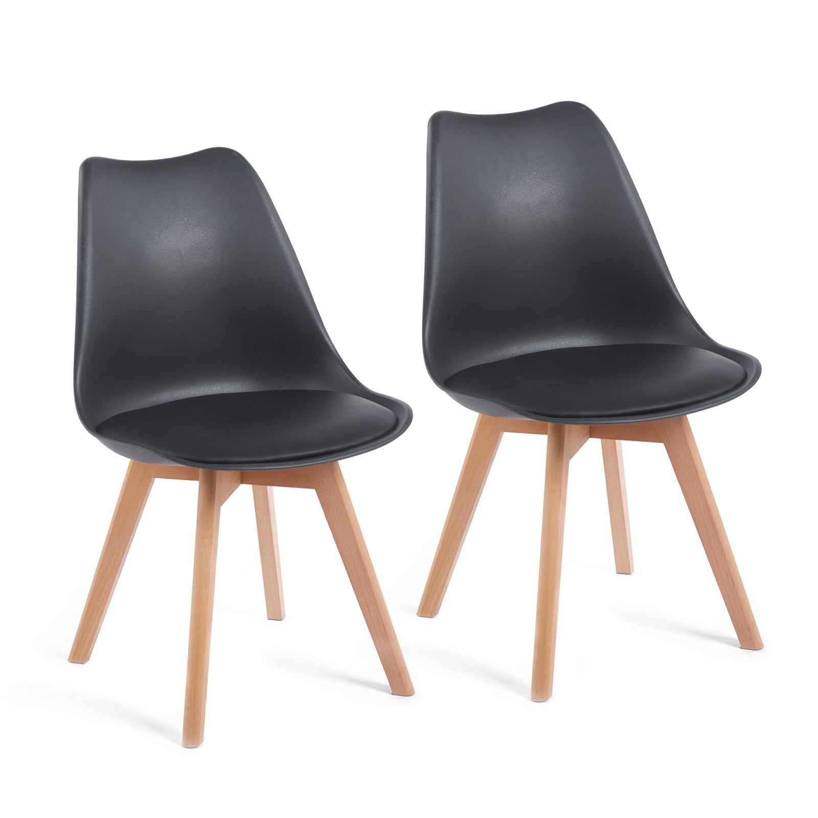 [variant:W3738P431300] Set of 2 Modern Black PU Leather Dining Chairs image 3