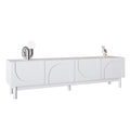 [variant:N875P283191W] Wave-Front TV Stand with 4 Doors – White image 1